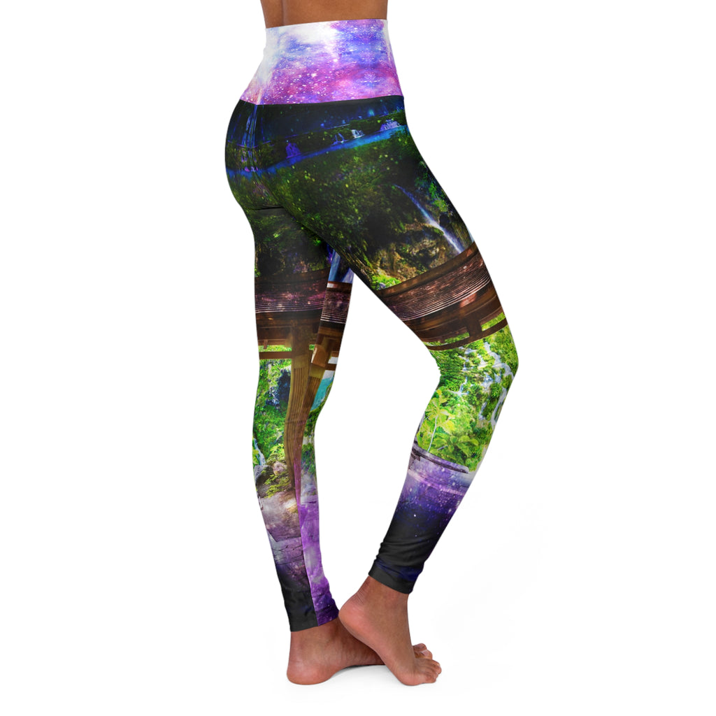 Rainbow Universe Pathway to Paradise Dreams High Waisted Yoga Leggings