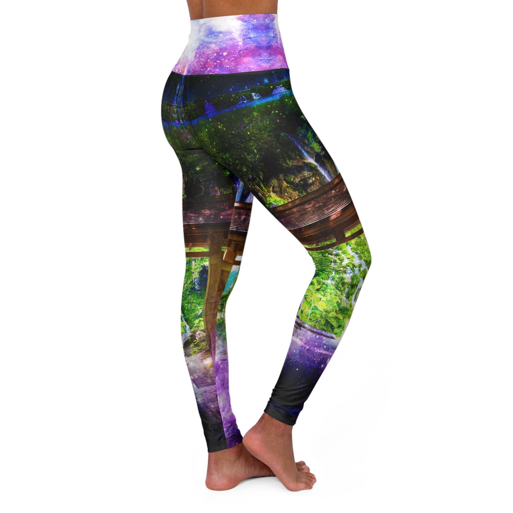 Rainbow Universe Pathway to Paradise Dreams High Waisted Yoga Leggings