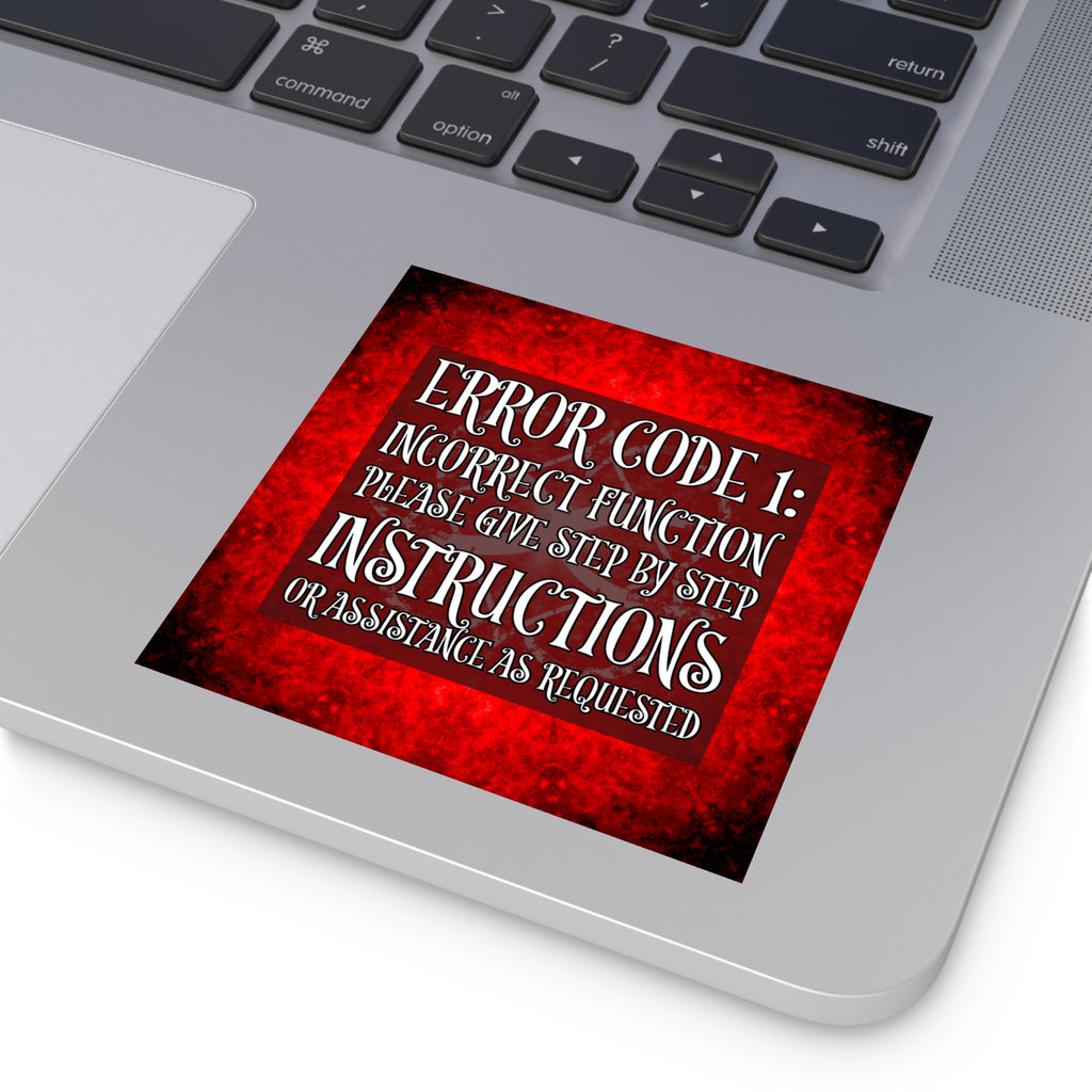 Katerina's Battle Symphony Red Instead Desires 2022 "Error Code 1" Square Stickers, Indoor\Outdoor