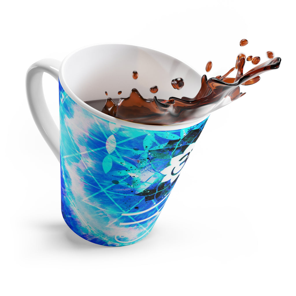 Amen Jin's Blue Sun Fairy Om Meditations Latte Mug