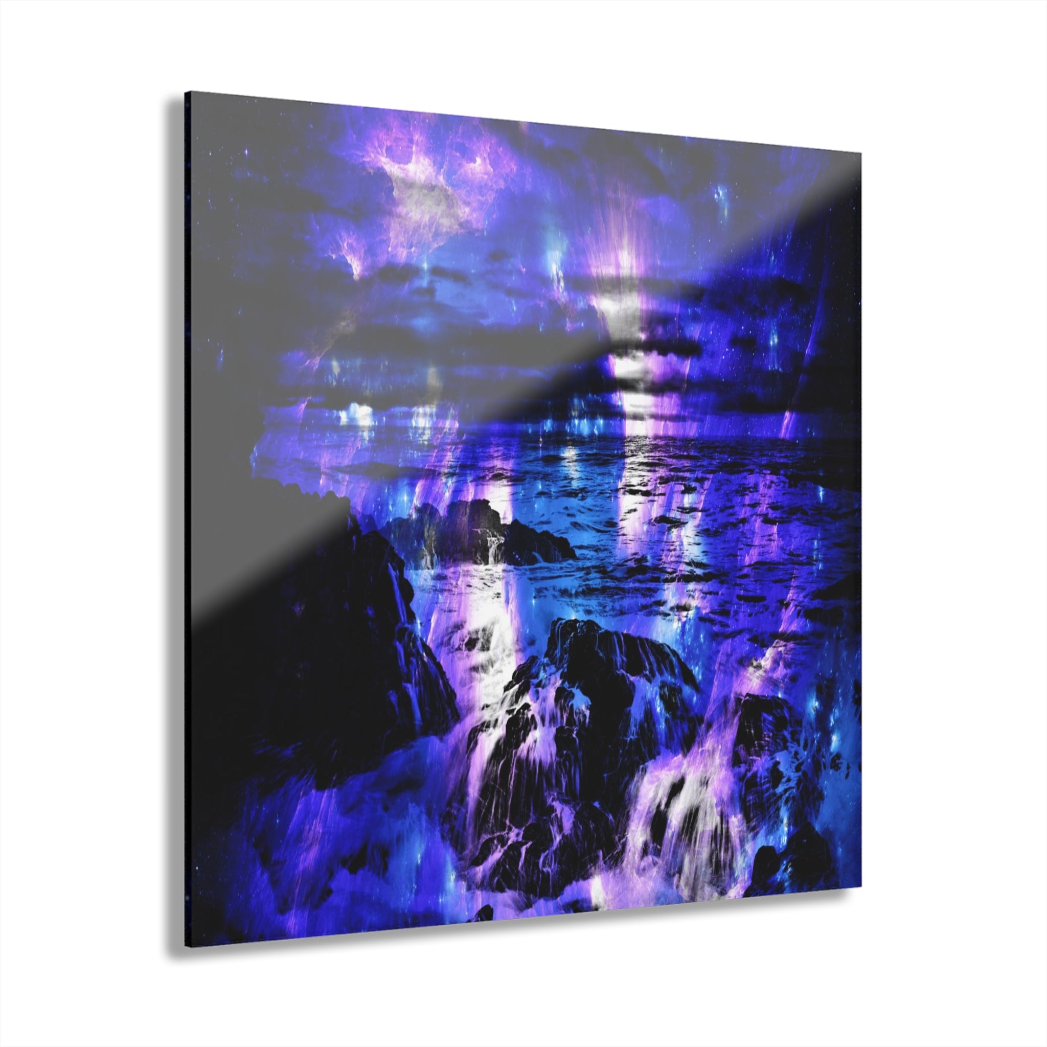 Amethyst Sapphire Cosmic Falls Dreams Acrylic Prints (French Cleat Hanging)