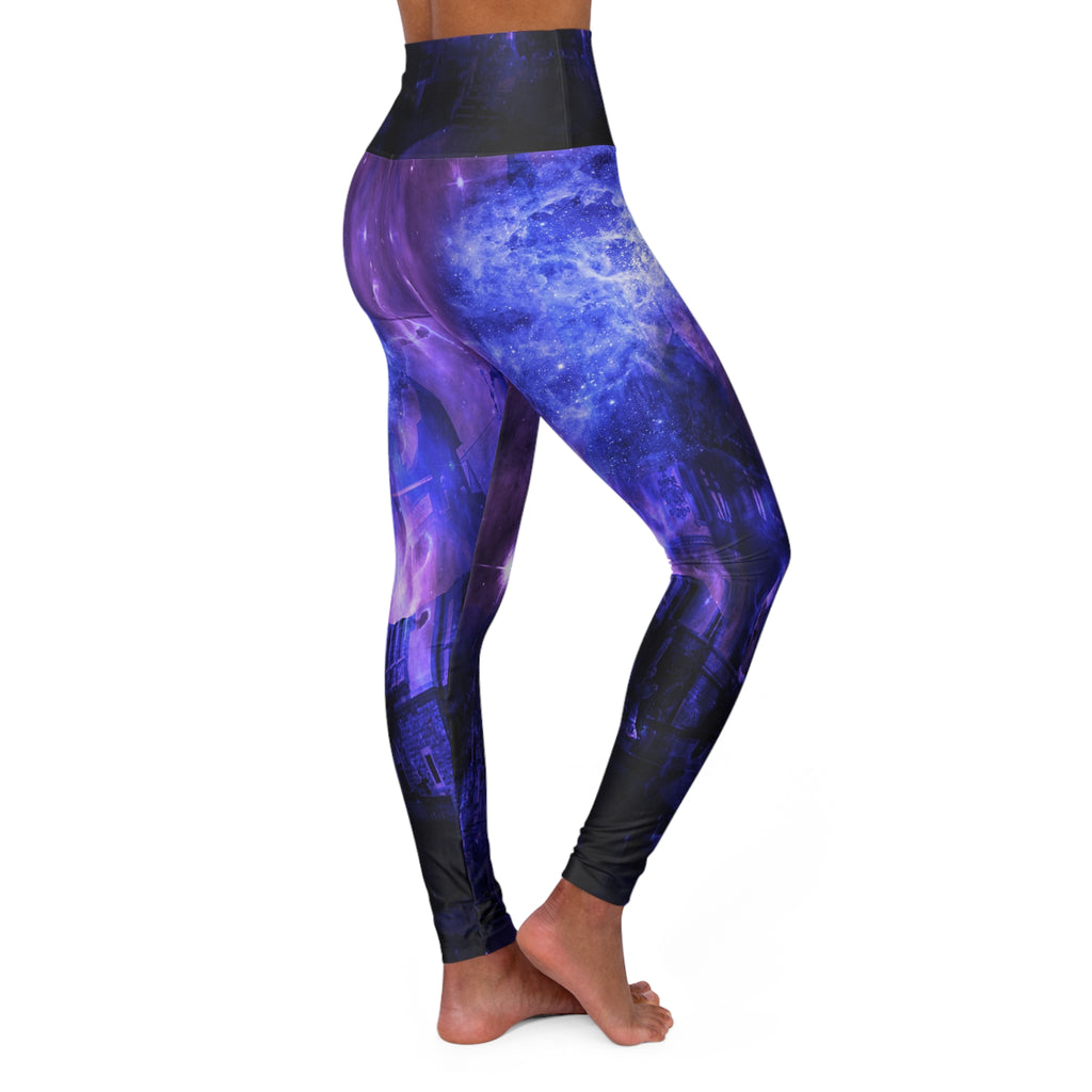 Through the Mists of Time and Space Dreams High Waisted Yoga Leggings