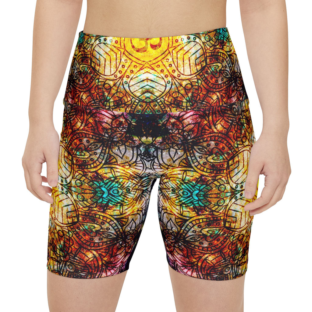 Amen Jin's Desires to Breathe Again Om Meditations Women's Workout Shorts