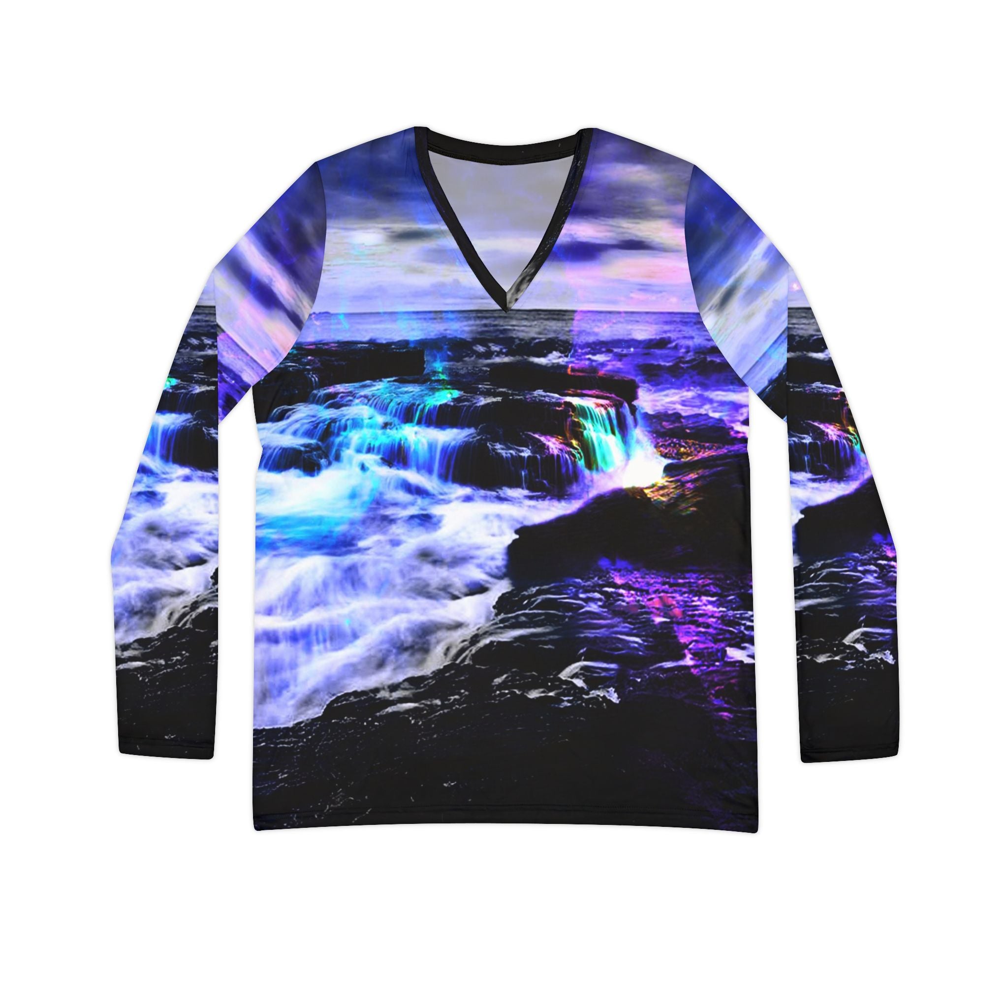 Ad Amorem Amisi Majickal Sea Dreams Women's Long Sleeve V-neck Shirt