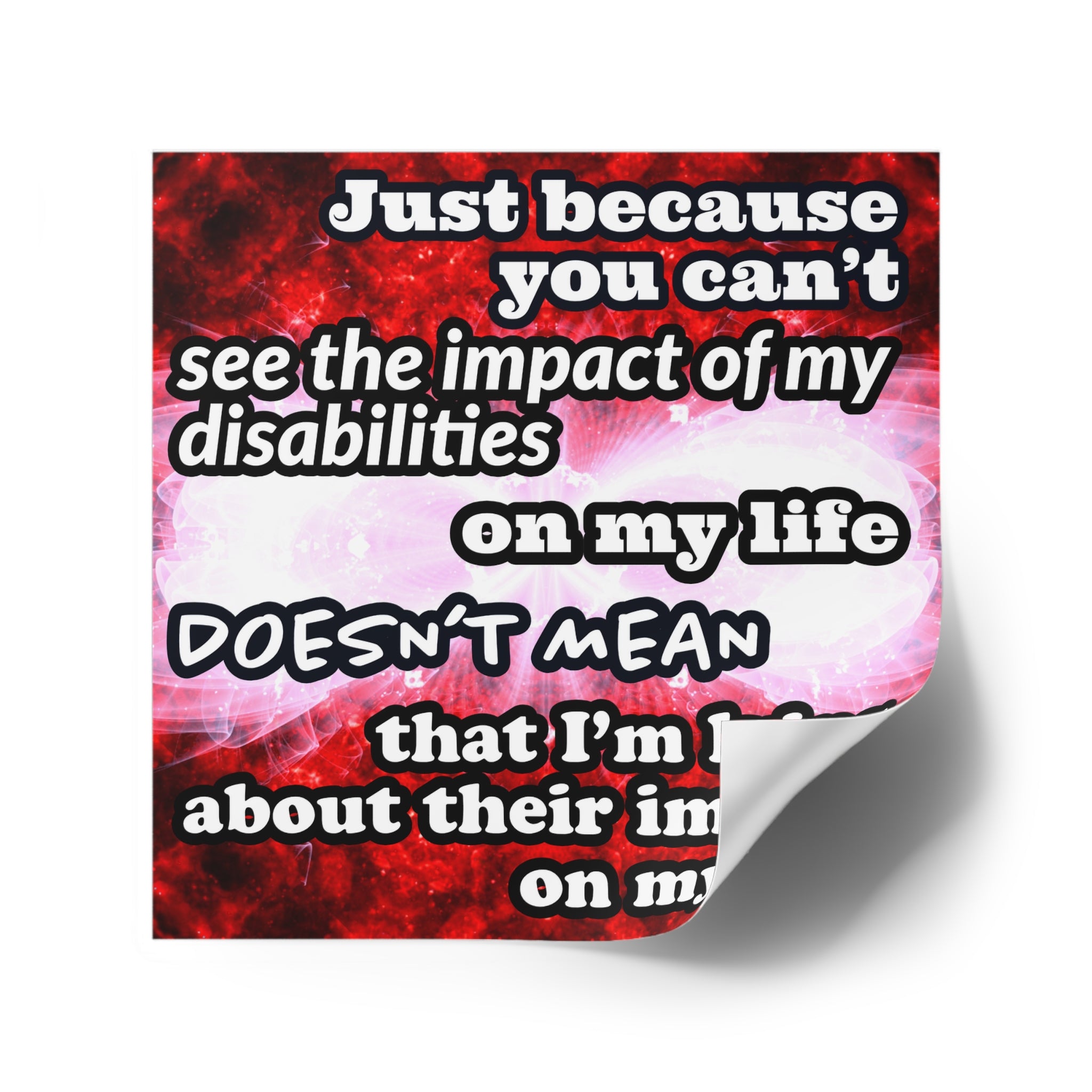 Katerina's Battle Symphony Red Instead "Just Because You Can't See" Square Stickers, Indoor\Outdoor