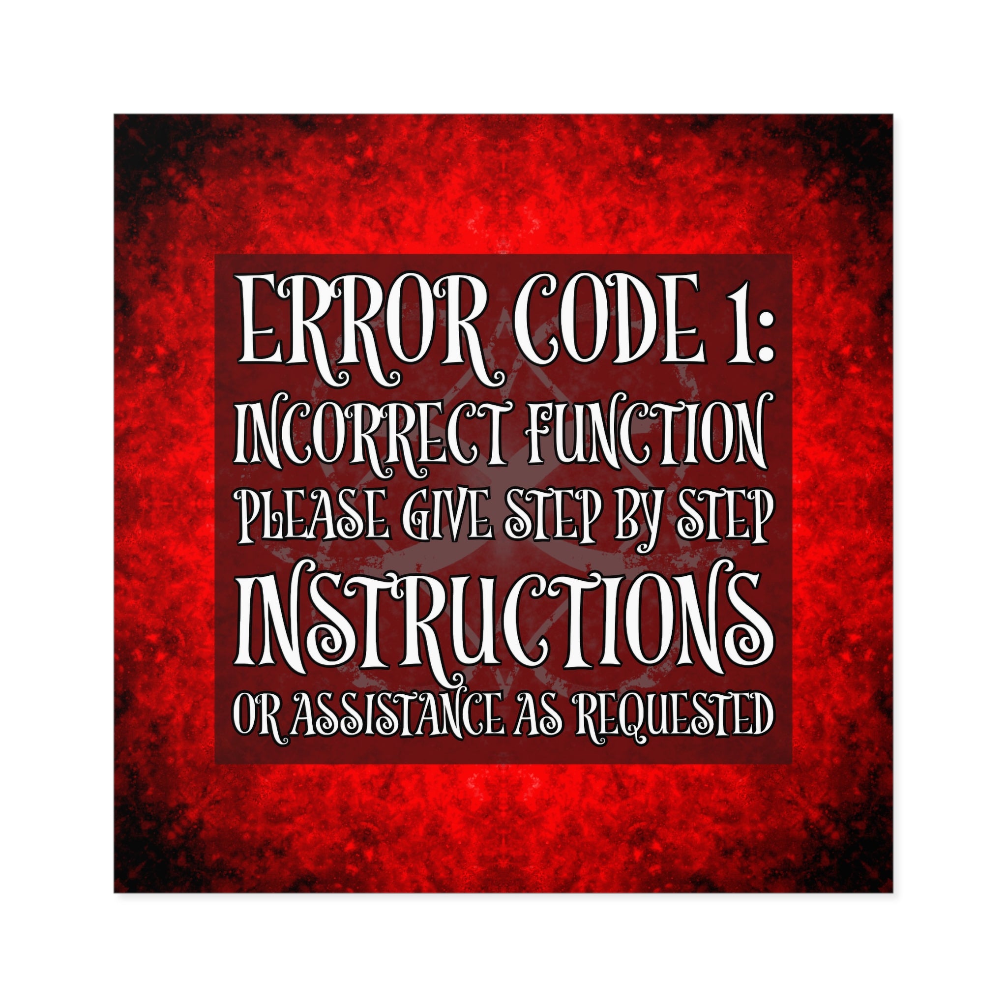 Katerina's Battle Symphony Red Instead Desires 2022 "Error Code 1" Square Stickers, Indoor\Outdoor
