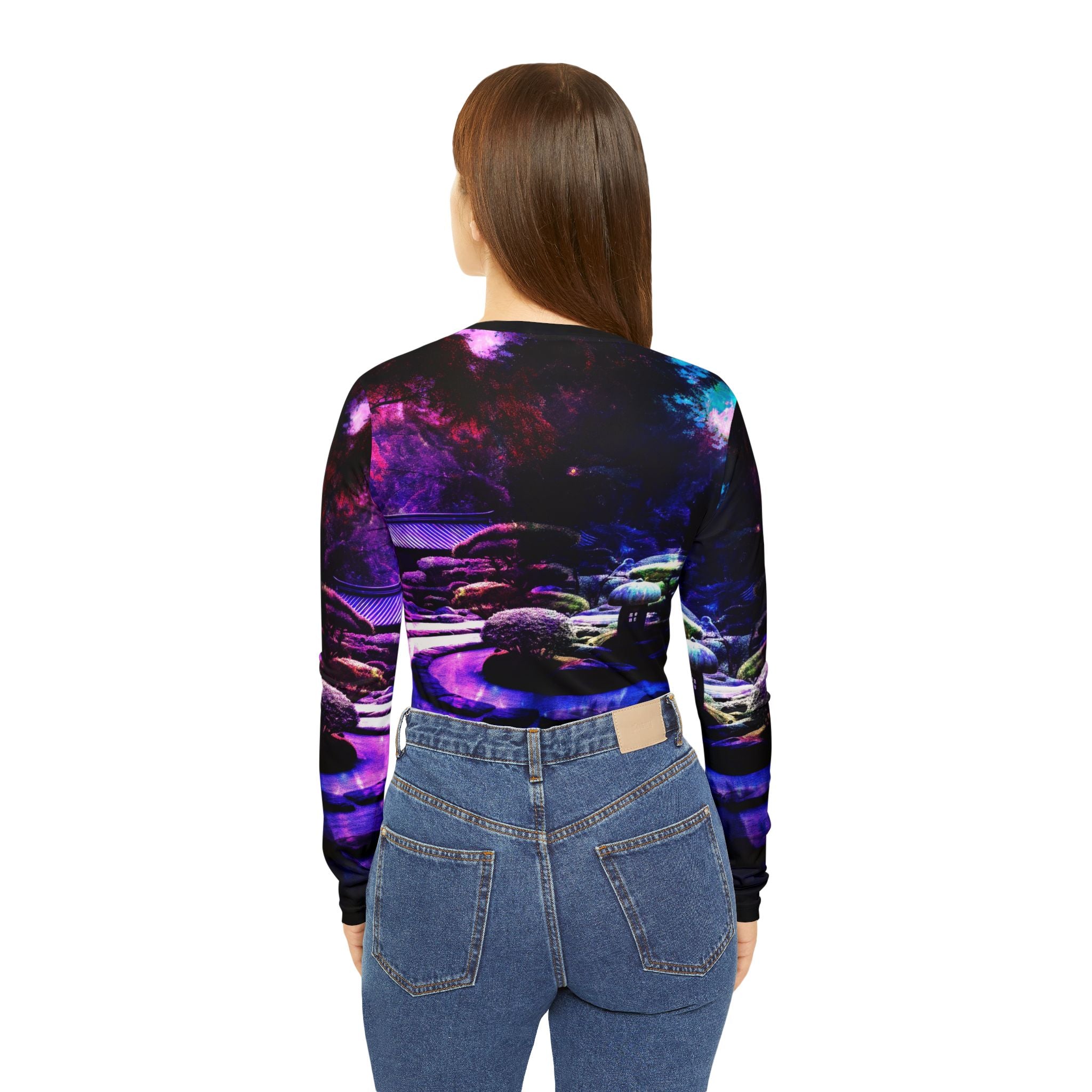 Ad Amoreum Amisi Tranquil Garden Dreams Women's Long Sleeve V-neck Shirt