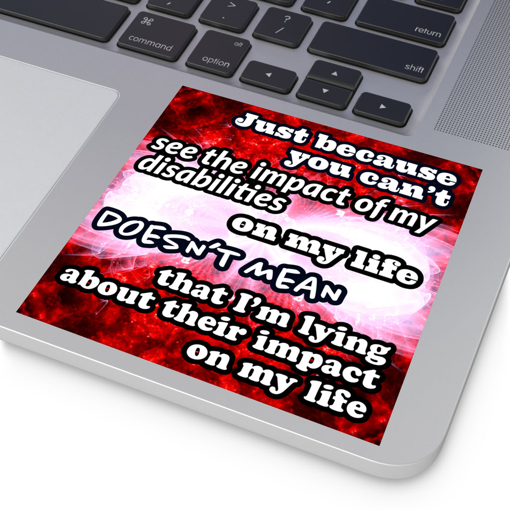 Katerina's Battle Symphony Red Instead "Just Because You Can't See" Square Stickers, Indoor\Outdoor