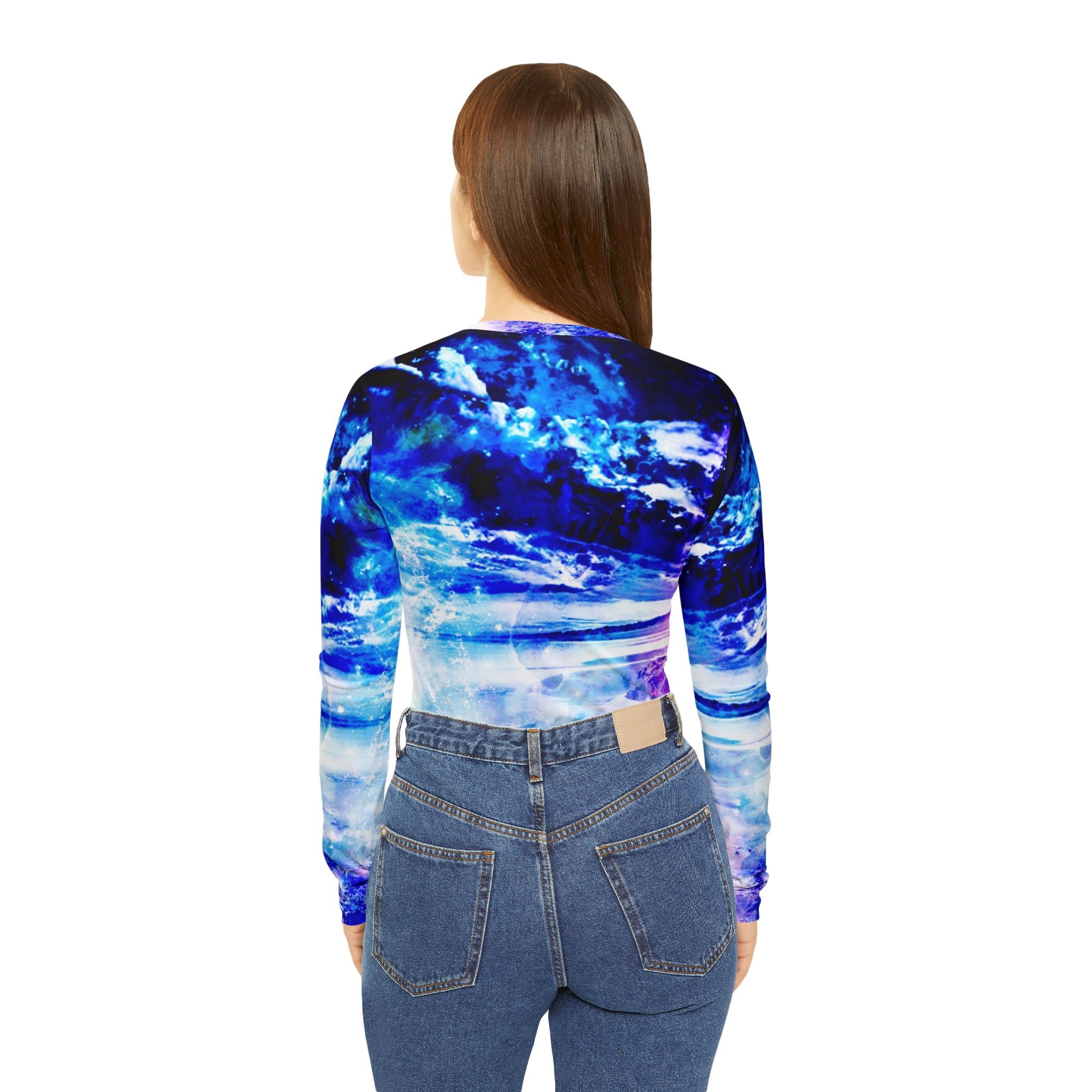 Creation's Heaven Dancing Sea Dreams Women's Long Sleeve V-neck Shirt
