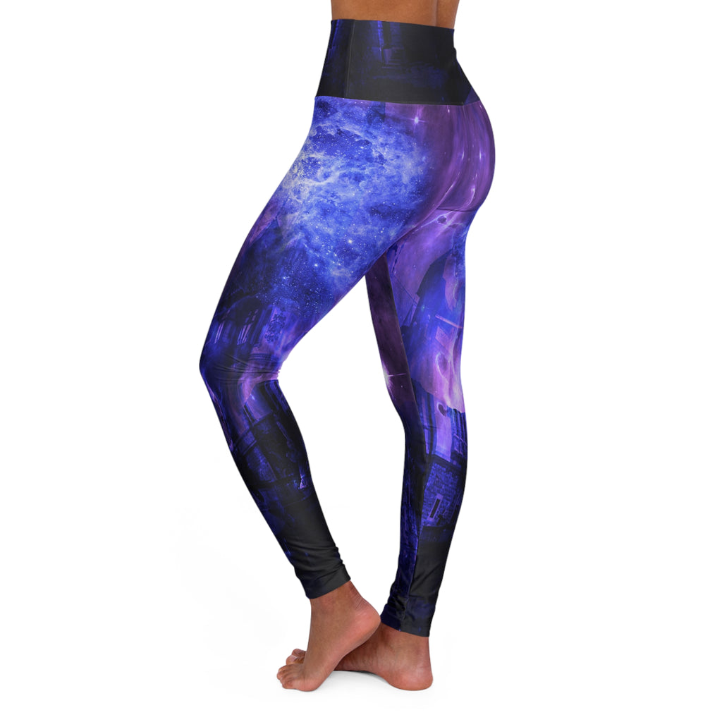 Through the Mists of Time and Space Dreams High Waisted Yoga Leggings