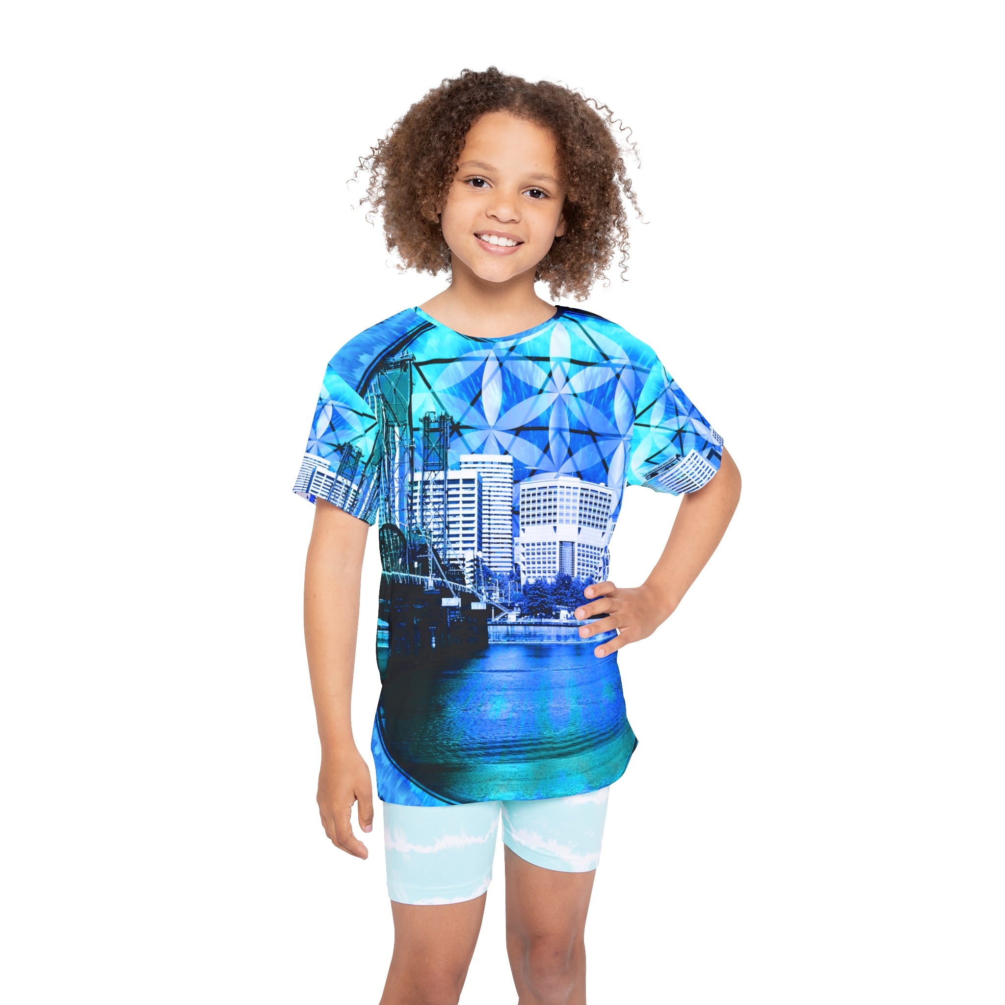 Amen Jin Blue Fire Portland Meditations Kids Sports Jersey