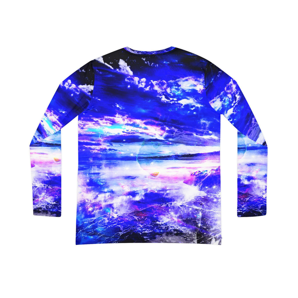 Amethyst Sapphire Dancing Sea Dreams  Women's Long Sleeve V-neck Shirt