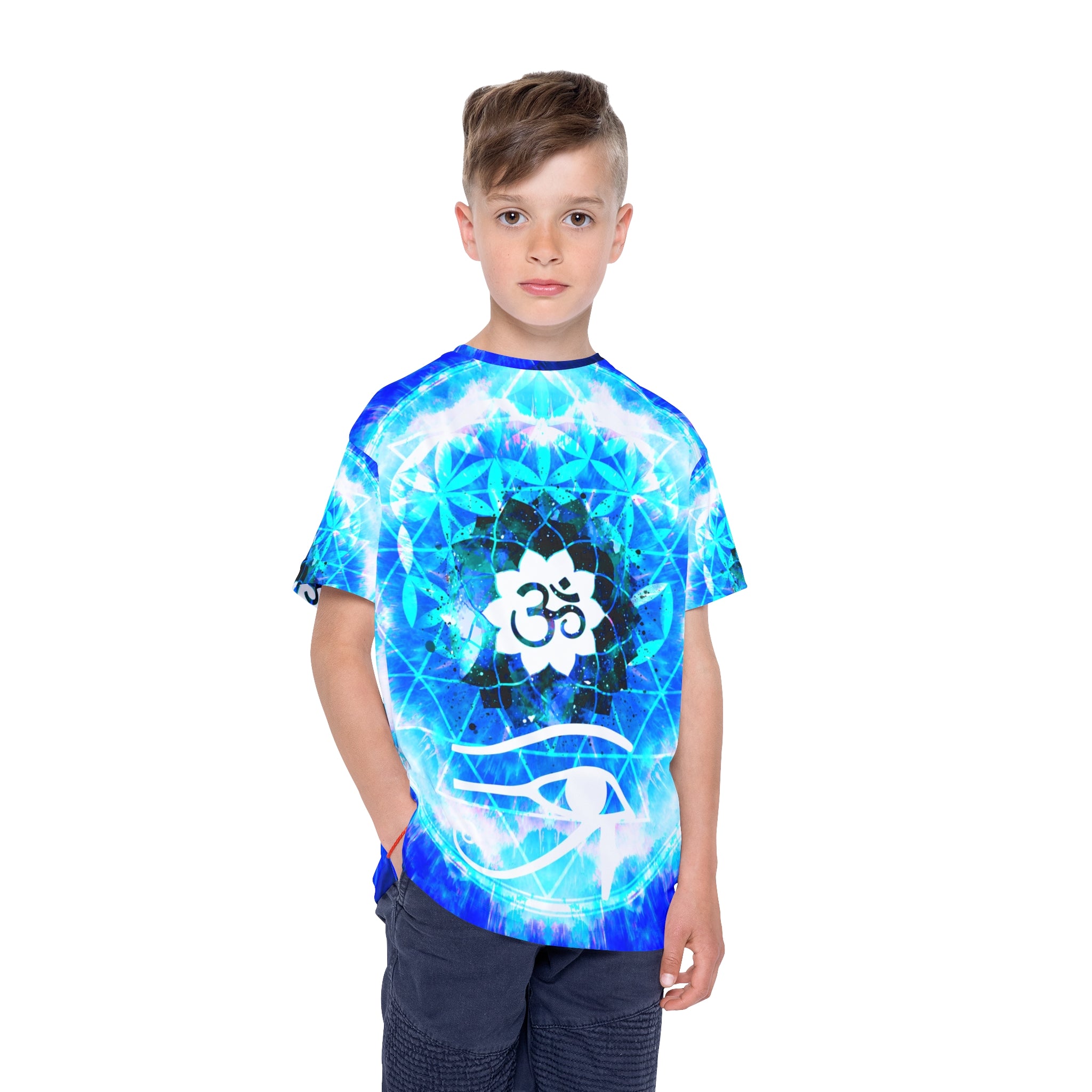 Amen Jin's Blue Sun Fairy Om Meditation Kids Sports Jersey