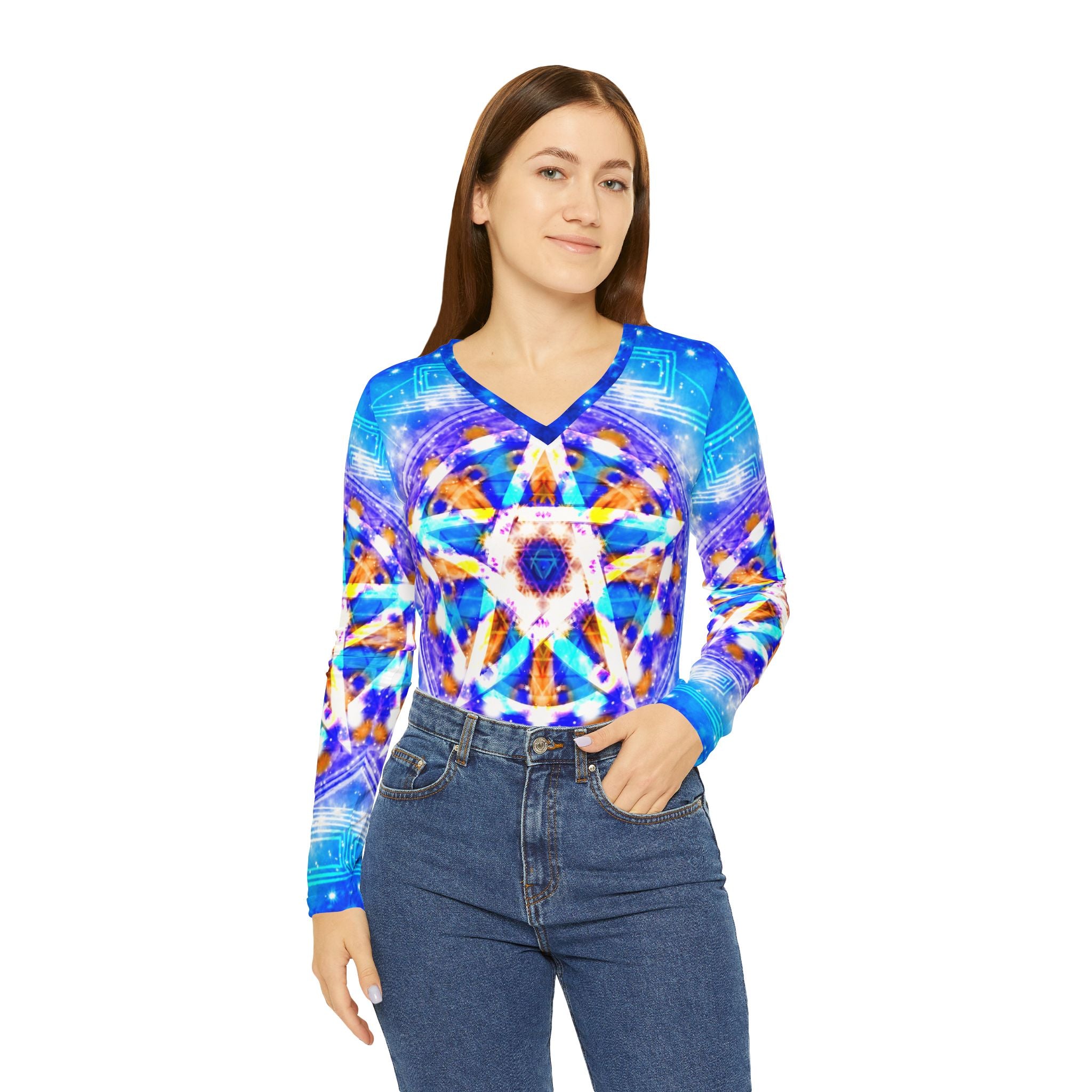 Katerina's Howl's Tomorrow Girl Beltane Meditations Long Sleeve V-neck Shirt