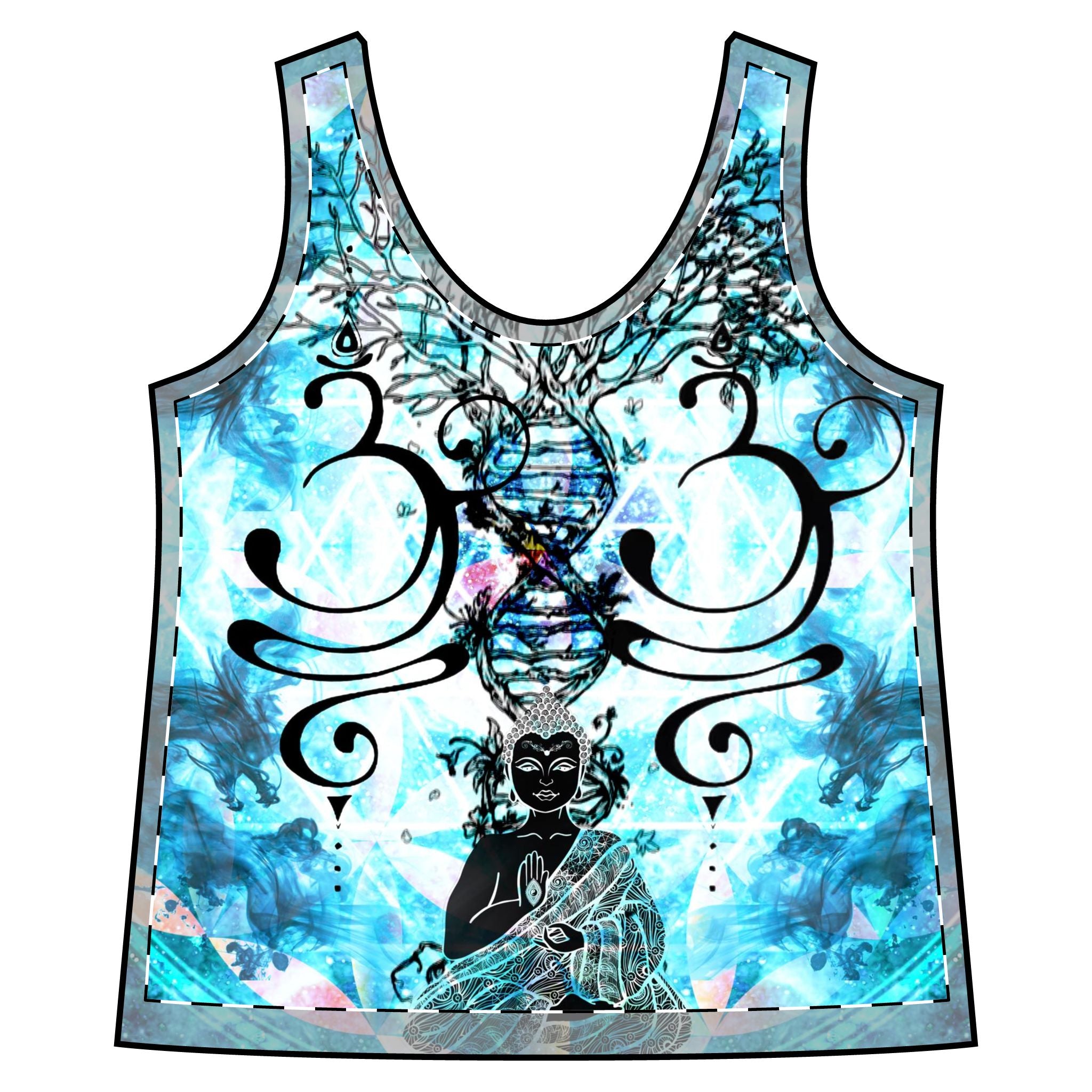 Amen Jin's All the White Horses Buddha Meditations Women's Racerback Tank