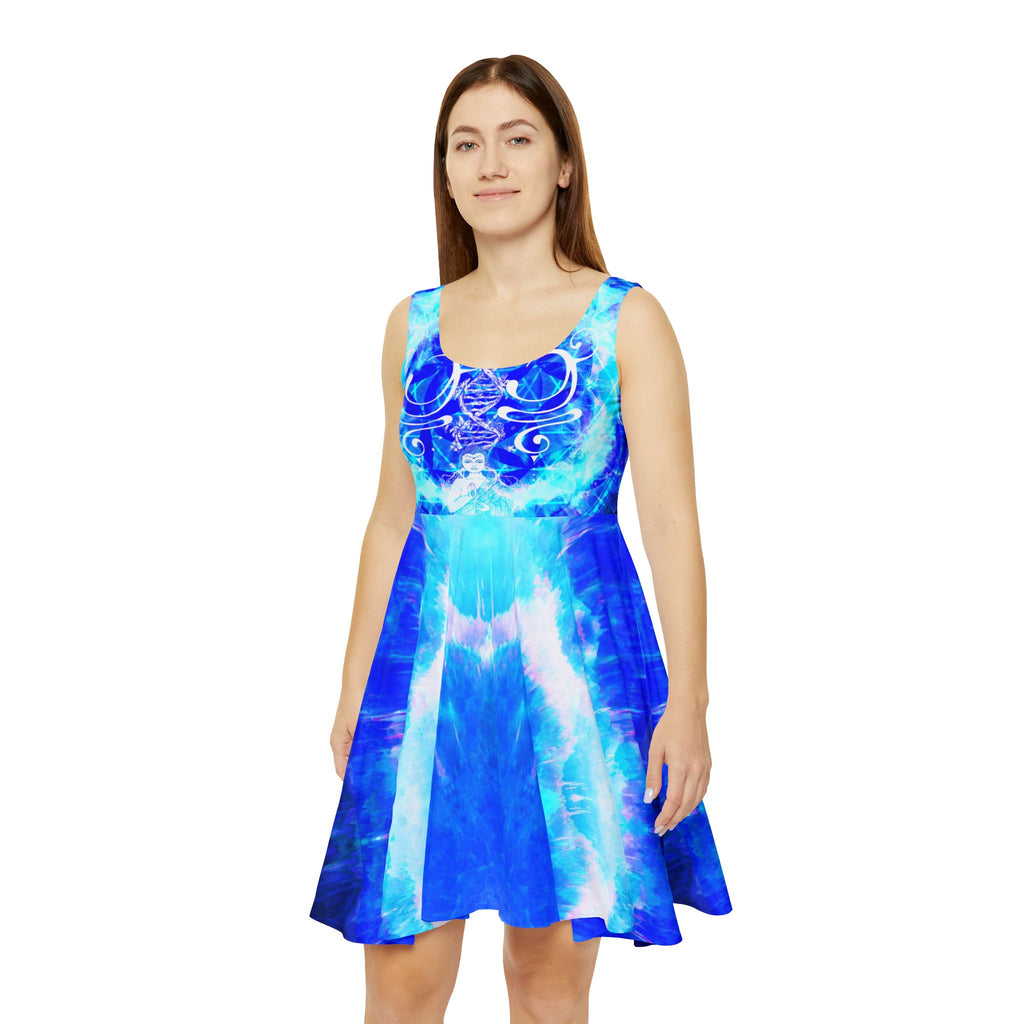 Amen Jin's Blue Sun Buddha Meditations Women's Skater Dress
