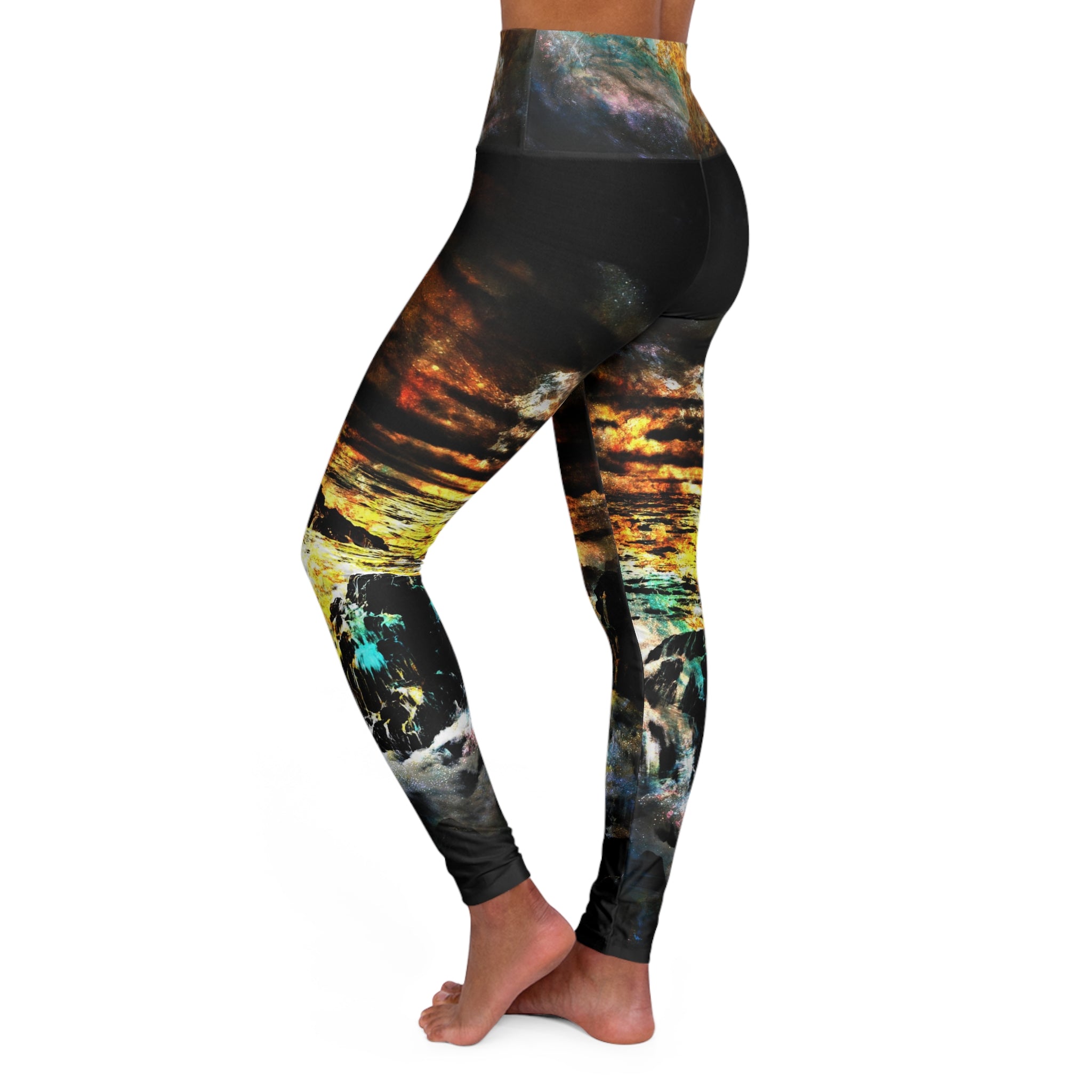 Breathe Again Cosmic Falls Dreams High Waisted Yoga Leggings