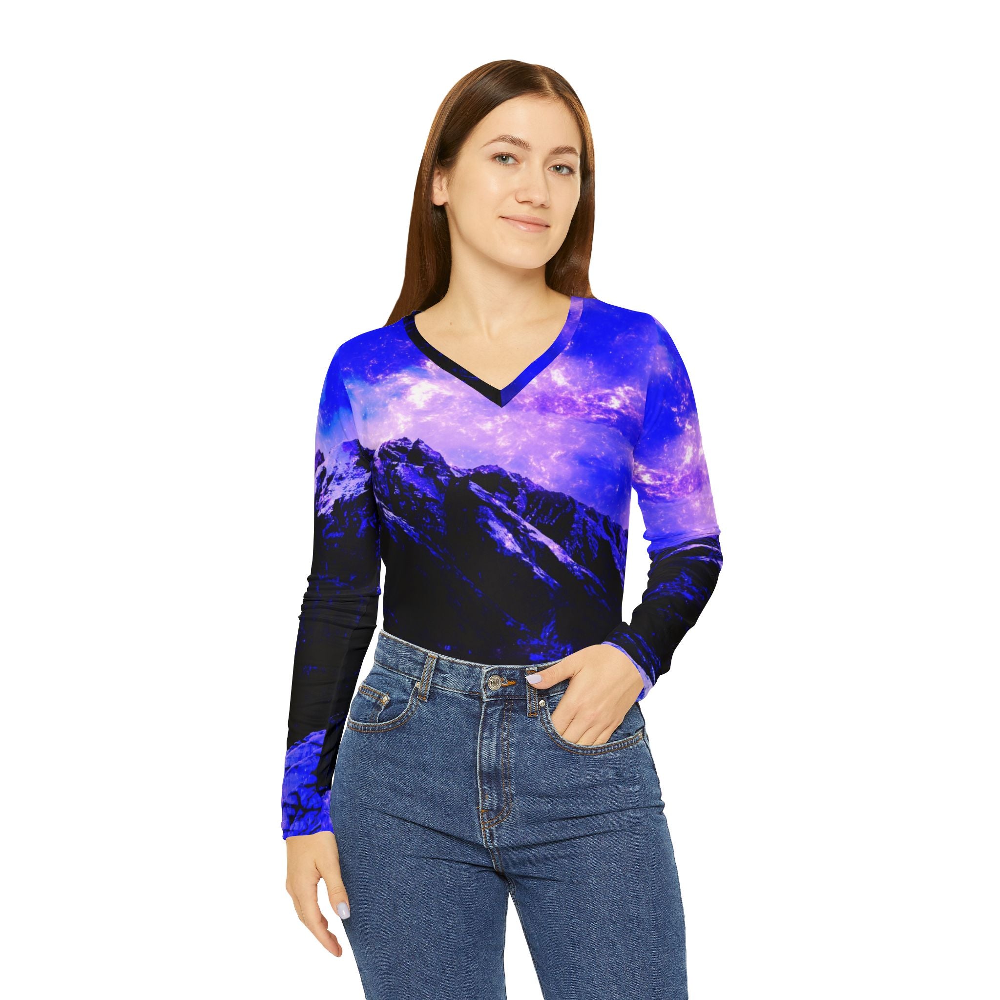 Vernal Matanuska Dreams Women's Long Sleeve V-neck Shirt