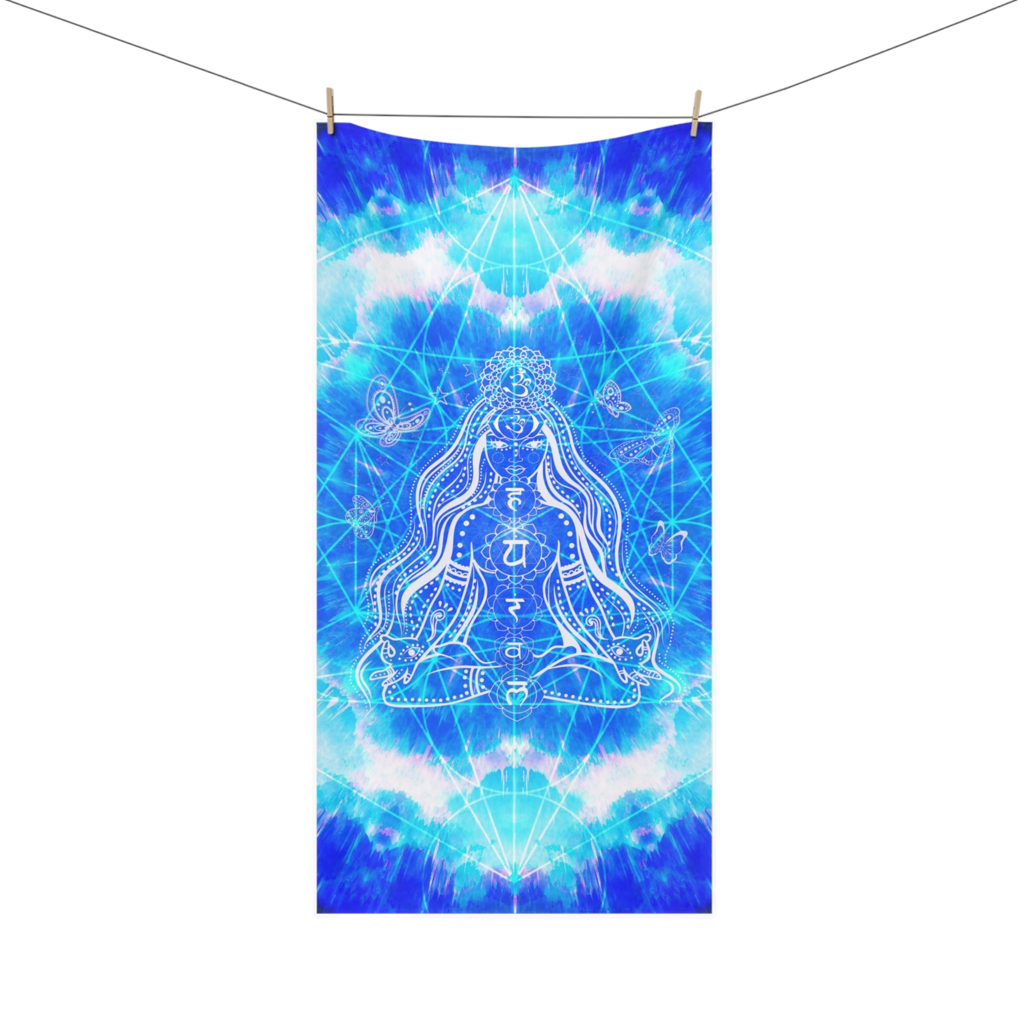 Amen Jin's Blue Sun Cosmic Meditations Mink-Cotton Towel