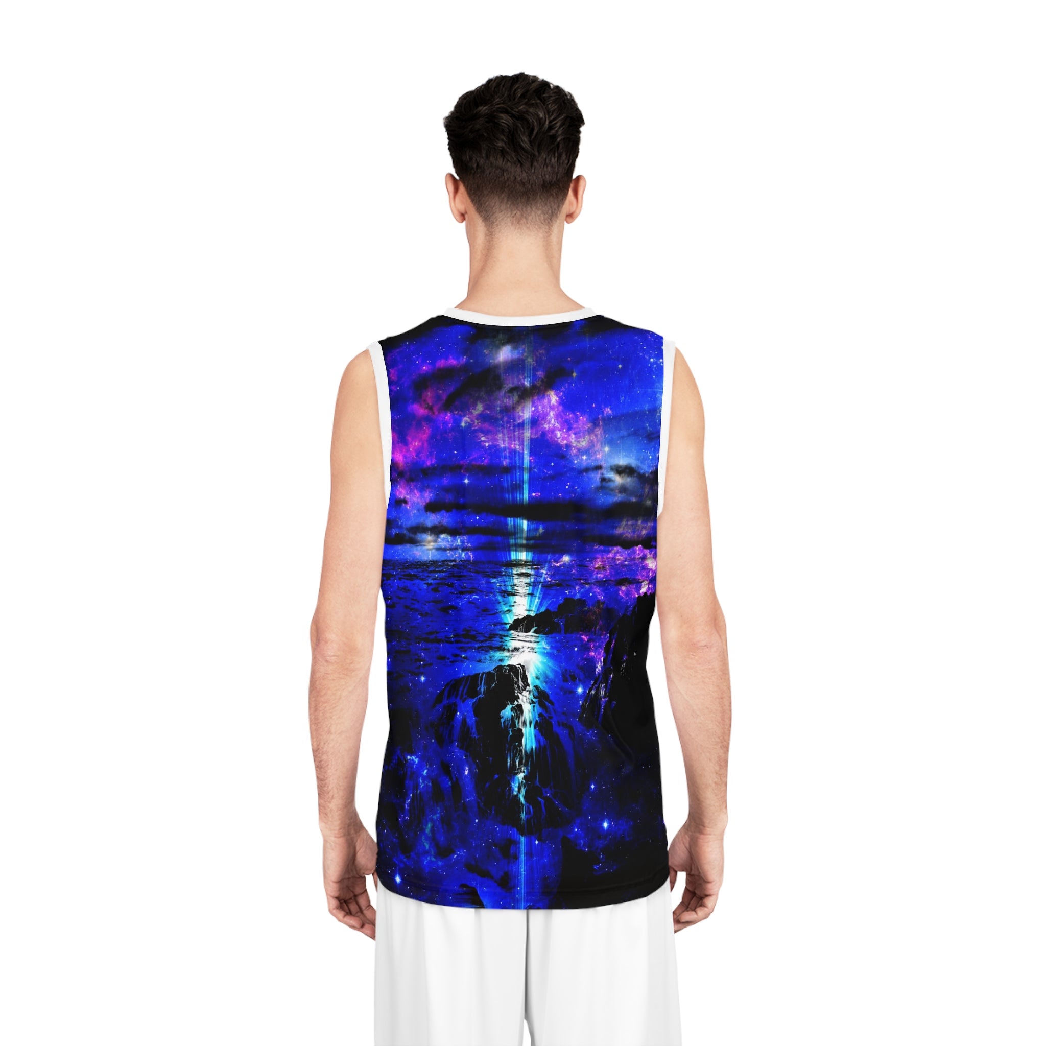 Iridescent Cosmic Falls Dreams Basketball Jersey