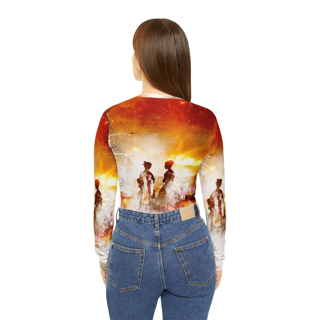 Samhain Eve Salem Harbor Dream Women's Long Sleeve V-neck Shirt