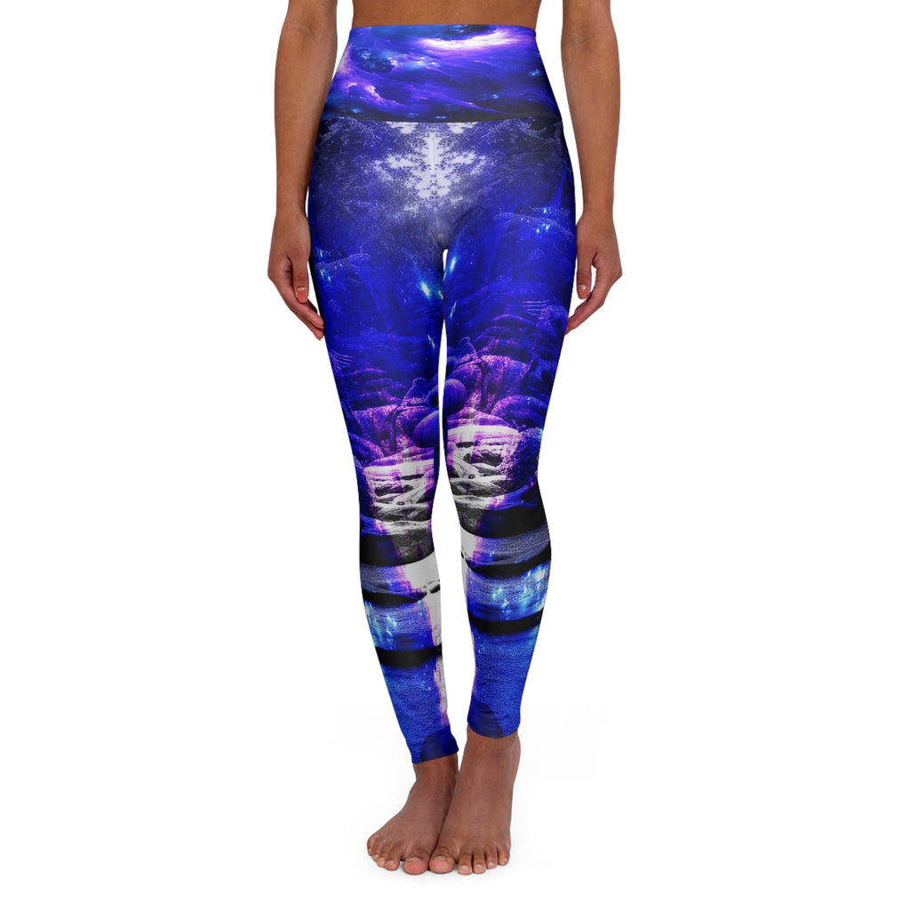 Amethyst Sapphire Tranquil Garden Dreams High Waisted Yoga Leggings