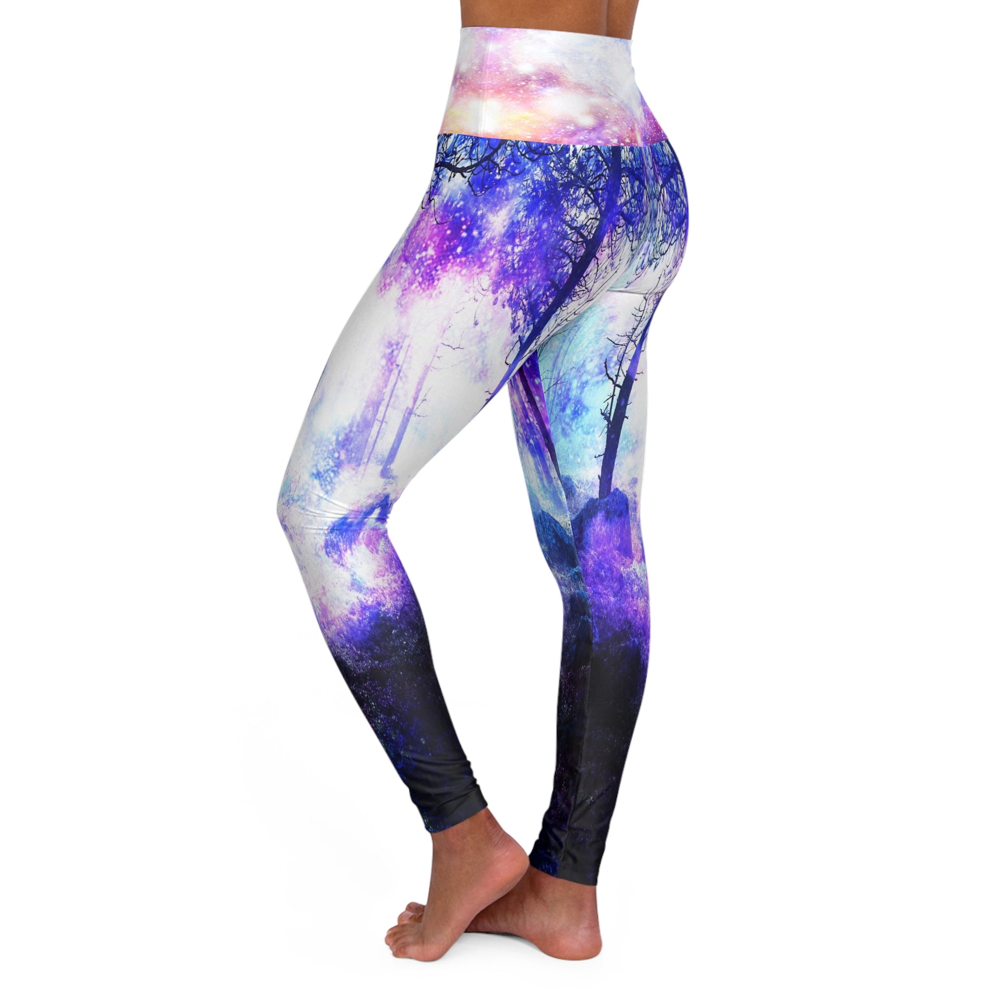 Rainbow Universe Mystic Night Dreams High Waisted Yoga Leggings