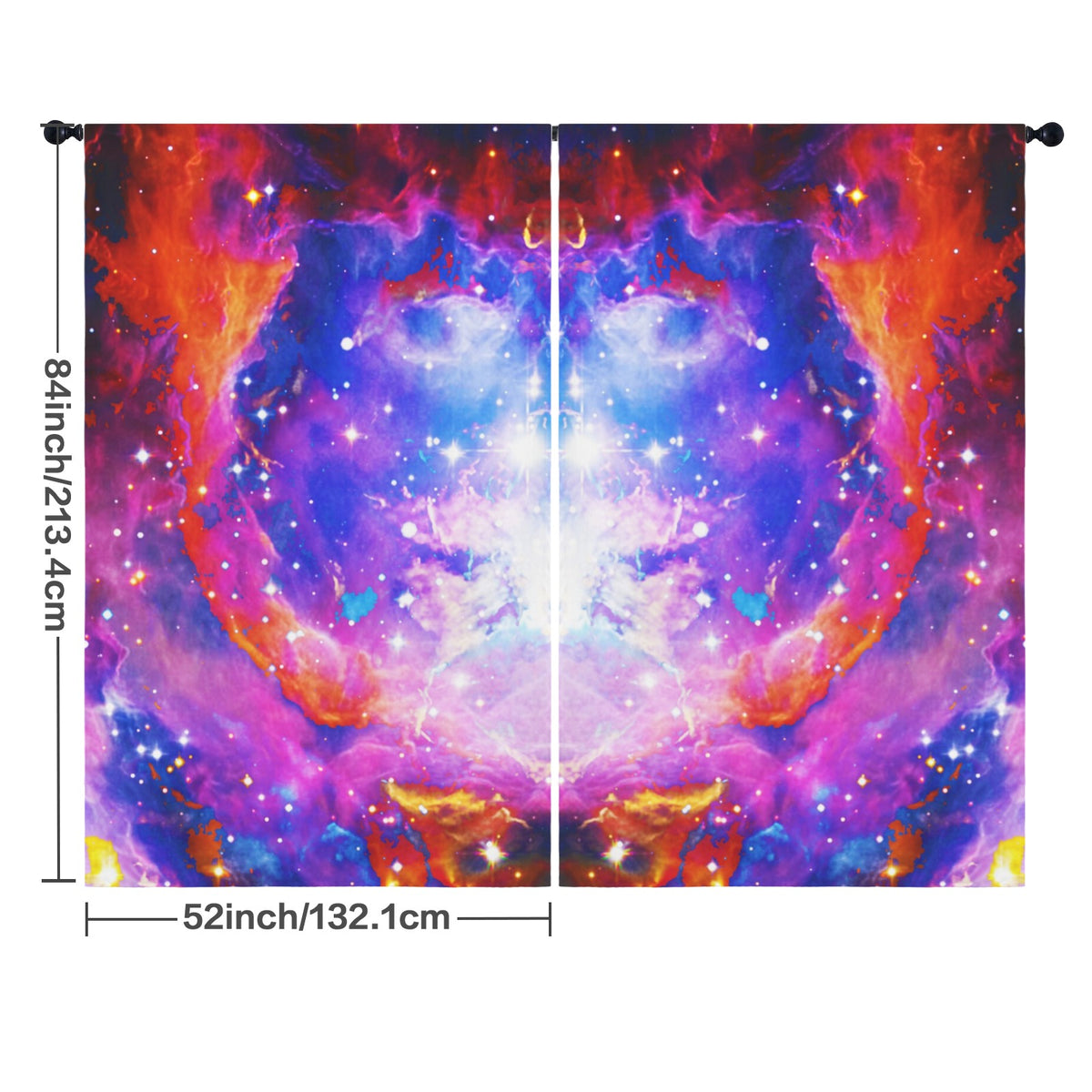 Katerina's Cassandra Desires Floor-To-Ceiling Curtain 52x84inch | Ships from USA