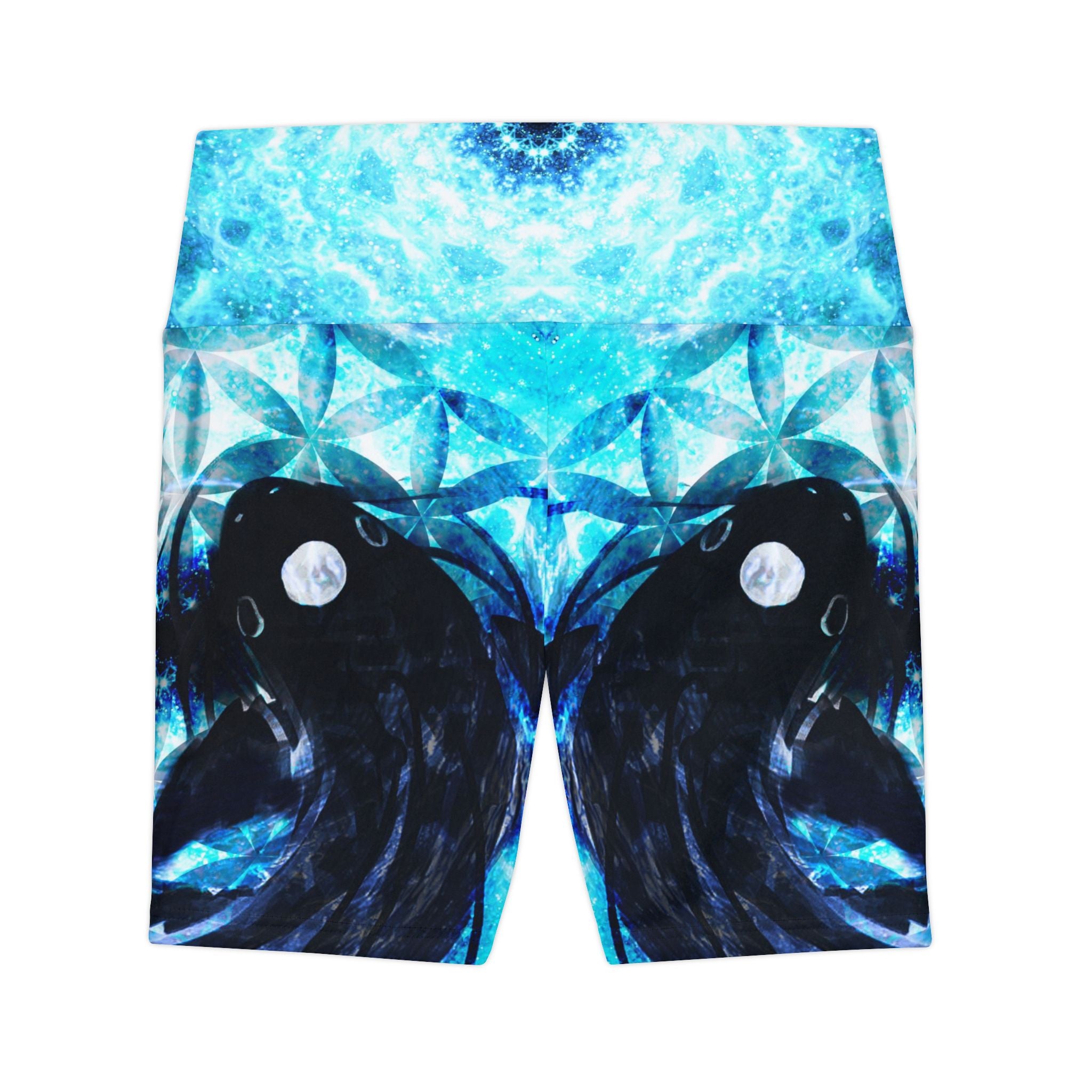 Amen Jin's all the White Horses Koi Meditations Women's Workout Shorts