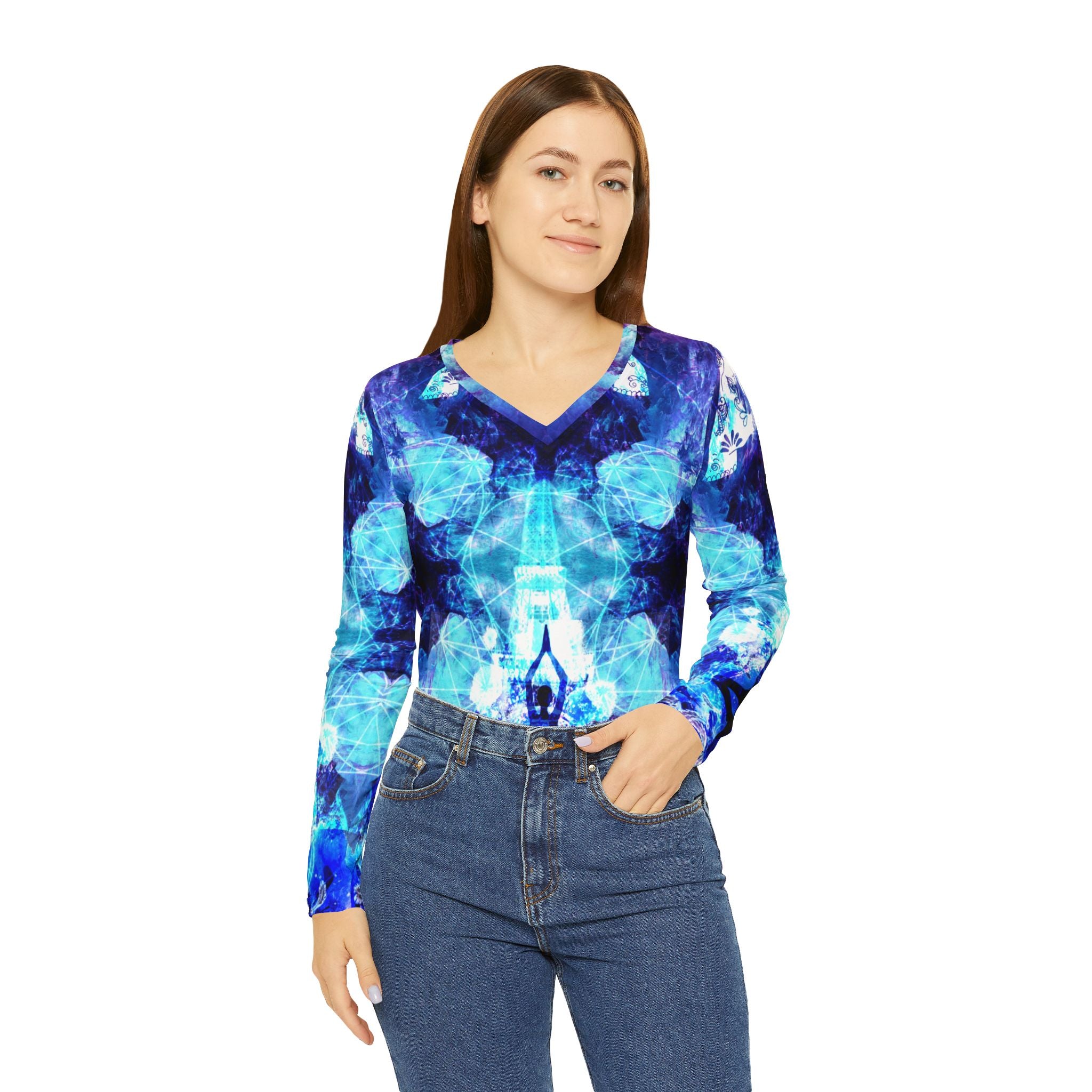 Amen Jin's Dragon's Gate Parisian Meditations Long Sleeve V-neck Shirt