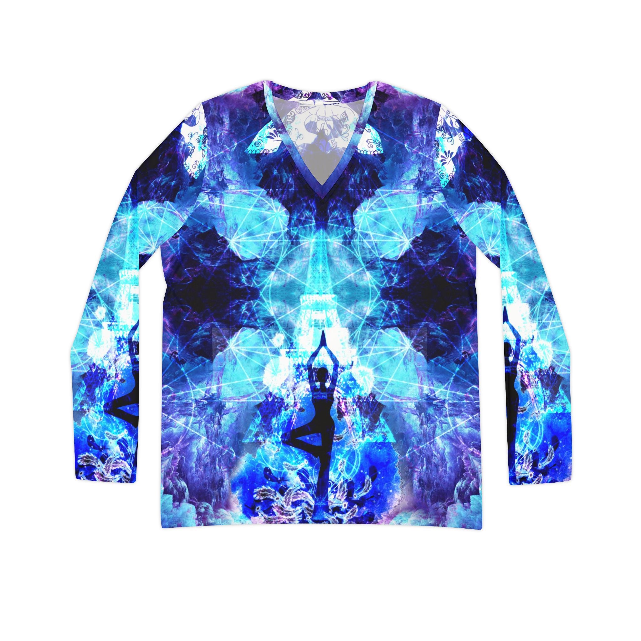 Amen Jin's Dragon's Gate Parisian Meditations Women's Long Sleeve V-neck Shirt