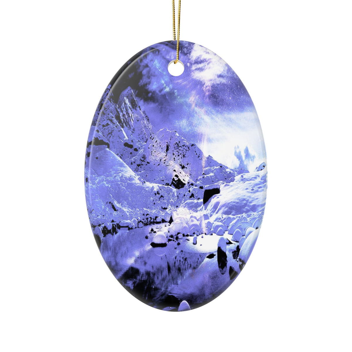 Yule Night Dreams Ceramic Ornaments, 2-Side Print