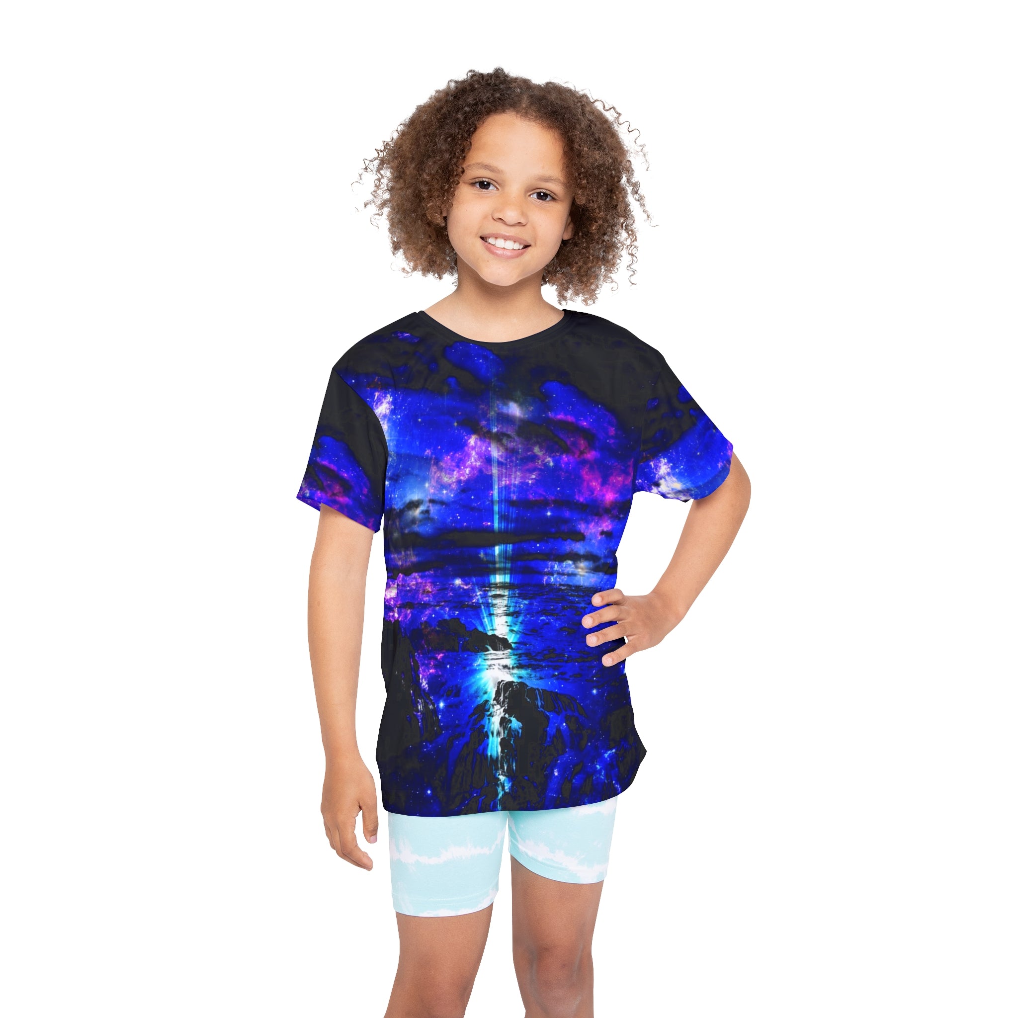 Iridescent Cosmic Falls Dreams Kids Sports Jersey