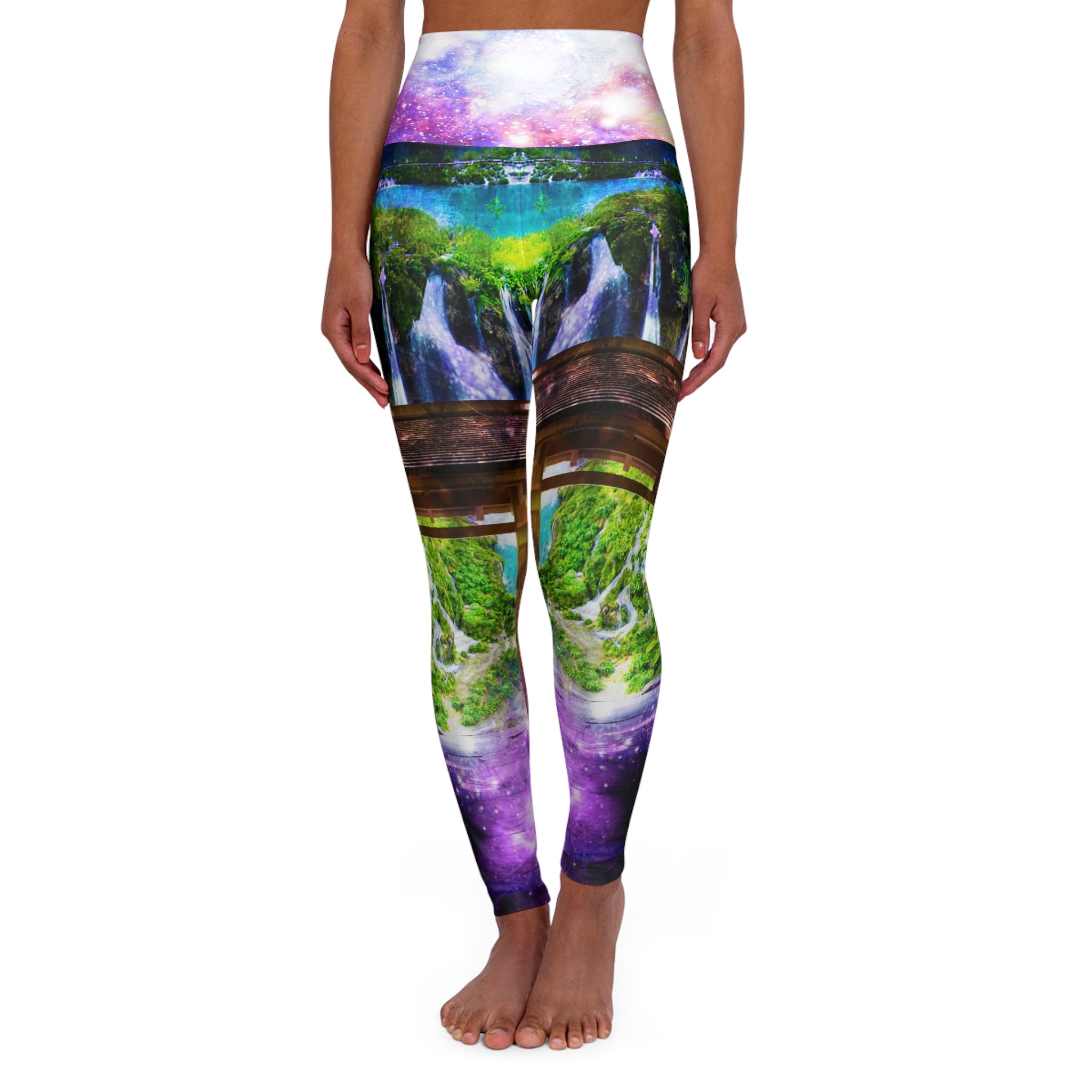 Rainbow Universe Pathway to Paradise Dreams High Waisted Yoga Leggings