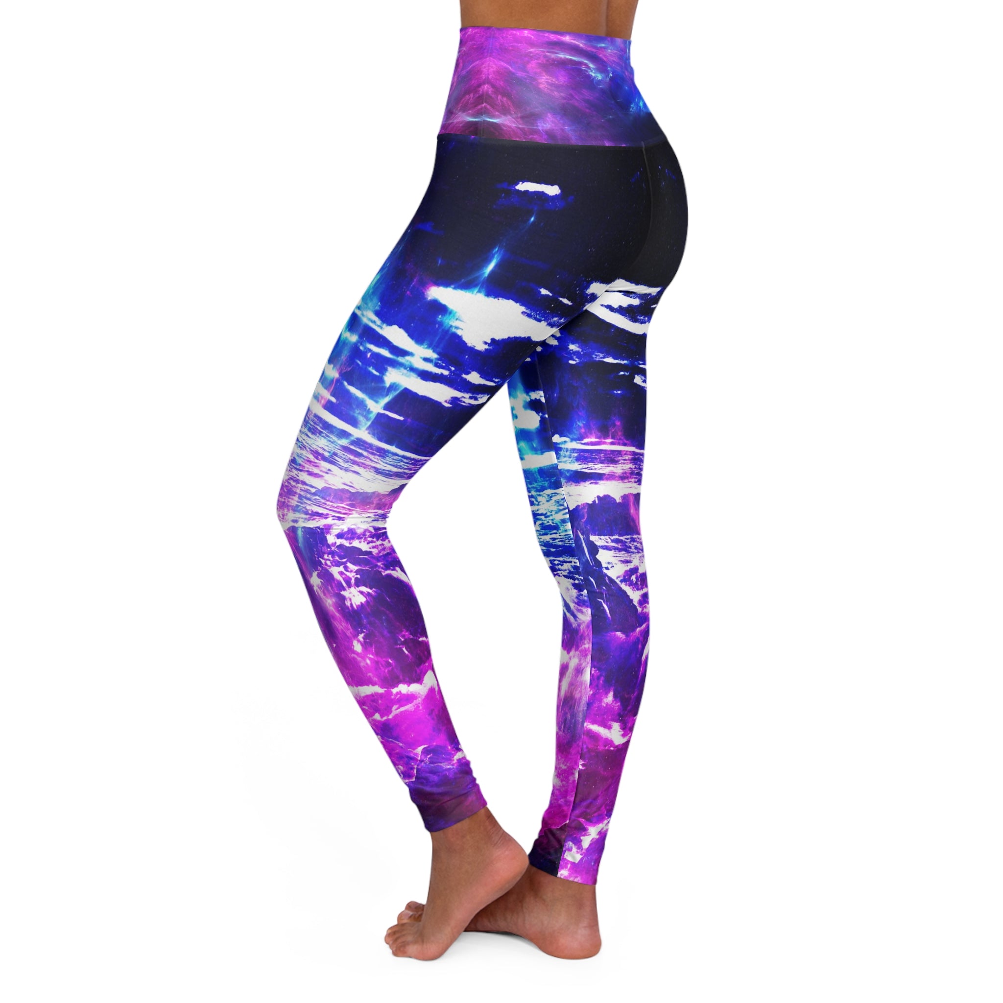 Amethyst Cosmic Falls Dreams High Waisted Yoga Leggings