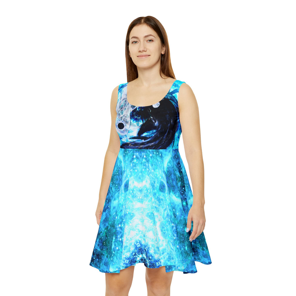 Amen Jin's all the White Horses Koi Meditations Women's Skater Dress