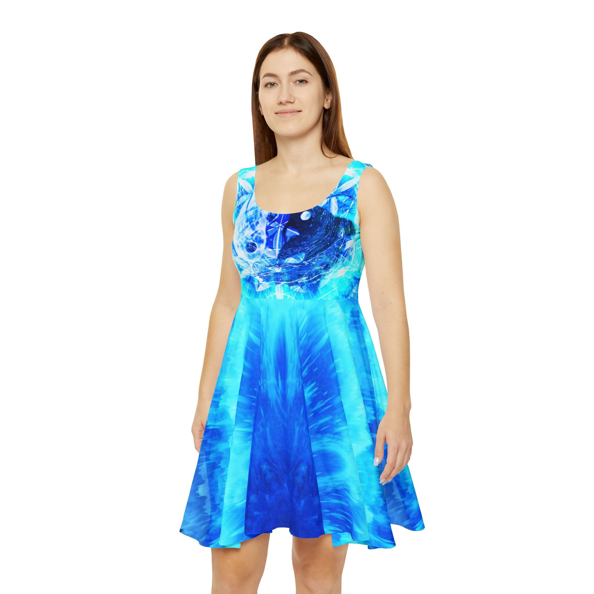 Amen Jin's Blue Fire Koi Meditations Women's Skater Dress