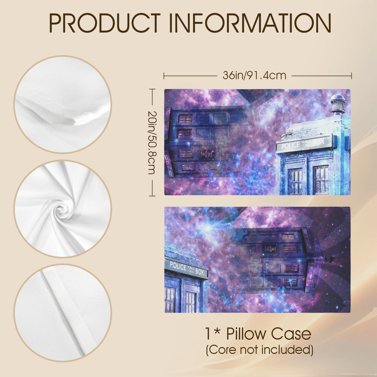Katerina's Through Time & Space Doctor Desires Pillow Case 36" x 20"  | Ships from USA
