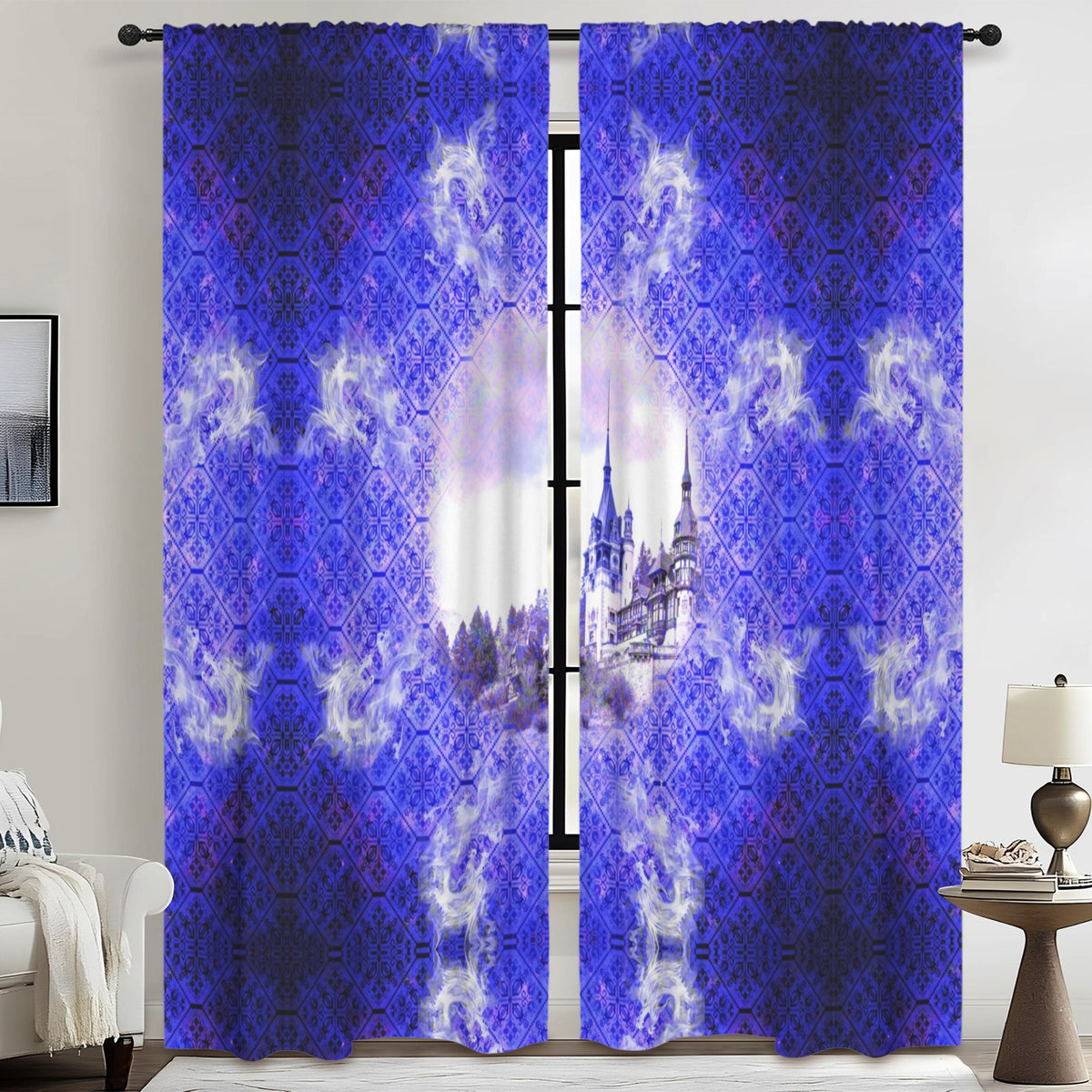 Katerina's Uncertainty in Time & Space Desires Dragoness Dreams Floor-To-Ceiling Curtain 52x84inch | Ships from USA