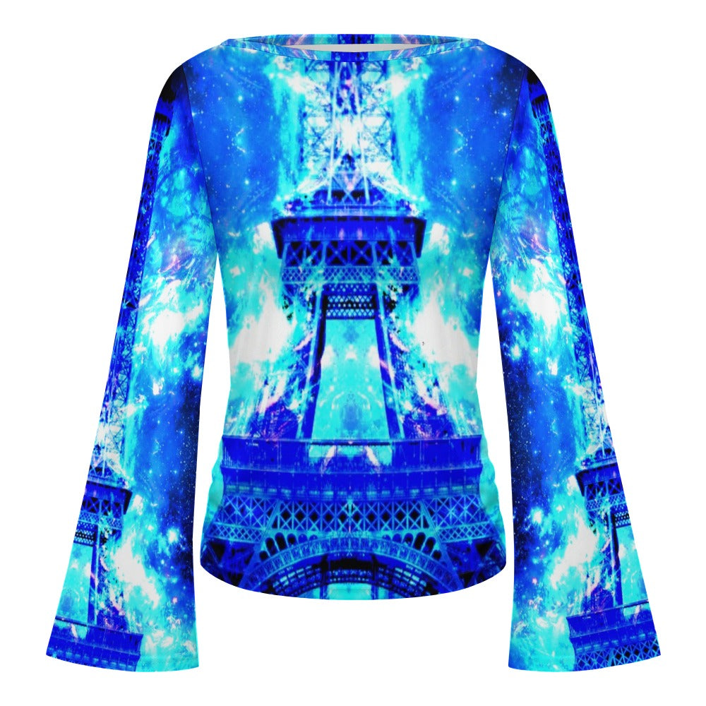 Amen Jin's Desires Parisian Dreams Women's Boat Neck Bell Sleeve T-shirt