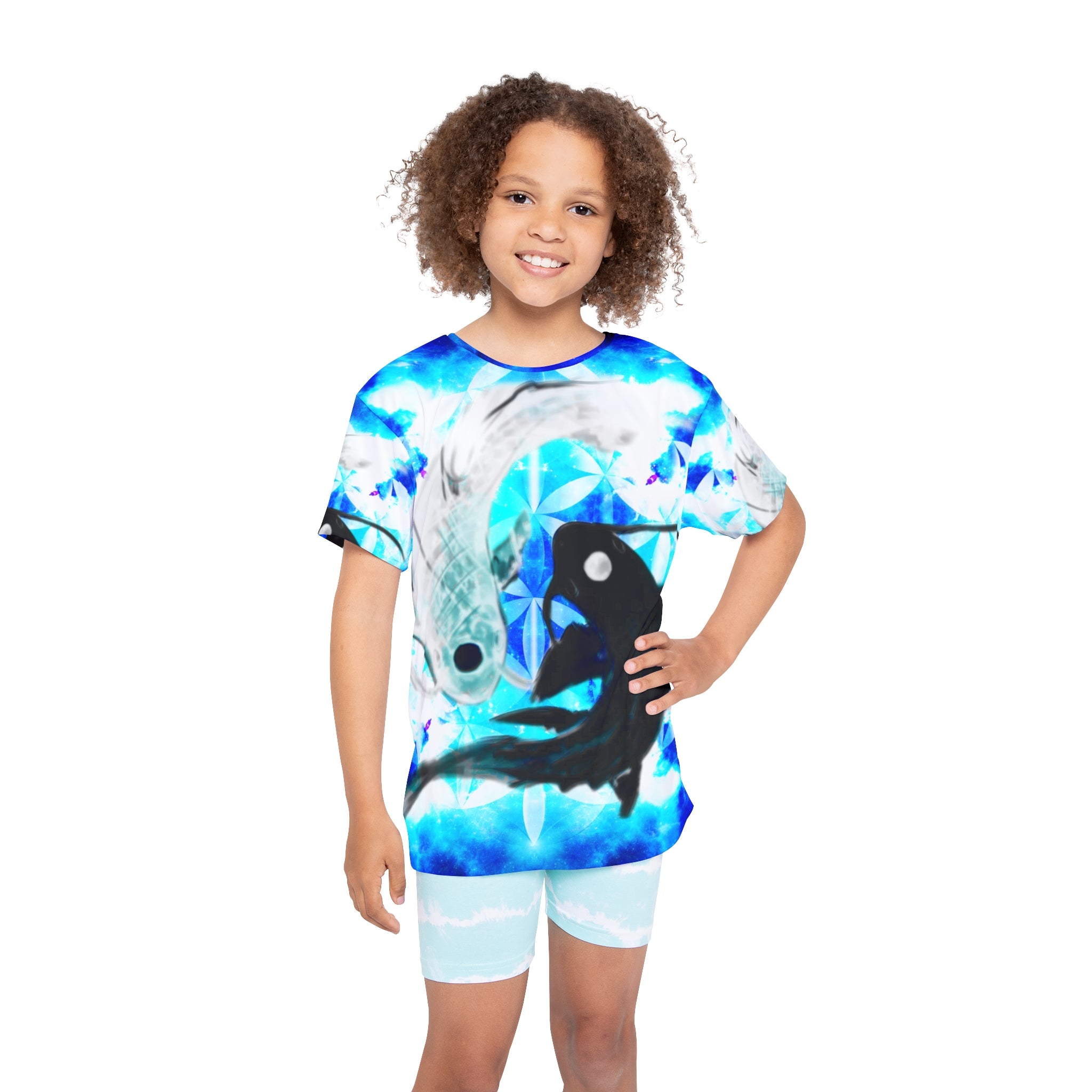 Amen Jin's Mandala of Dragon Fire Koi Meditations Kids Sports Jersey