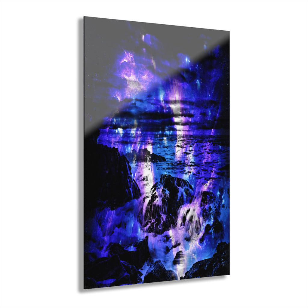 Amethyst Sapphire Cosmic Falls Dreams Acrylic Prints (French Cleat Hanging)
