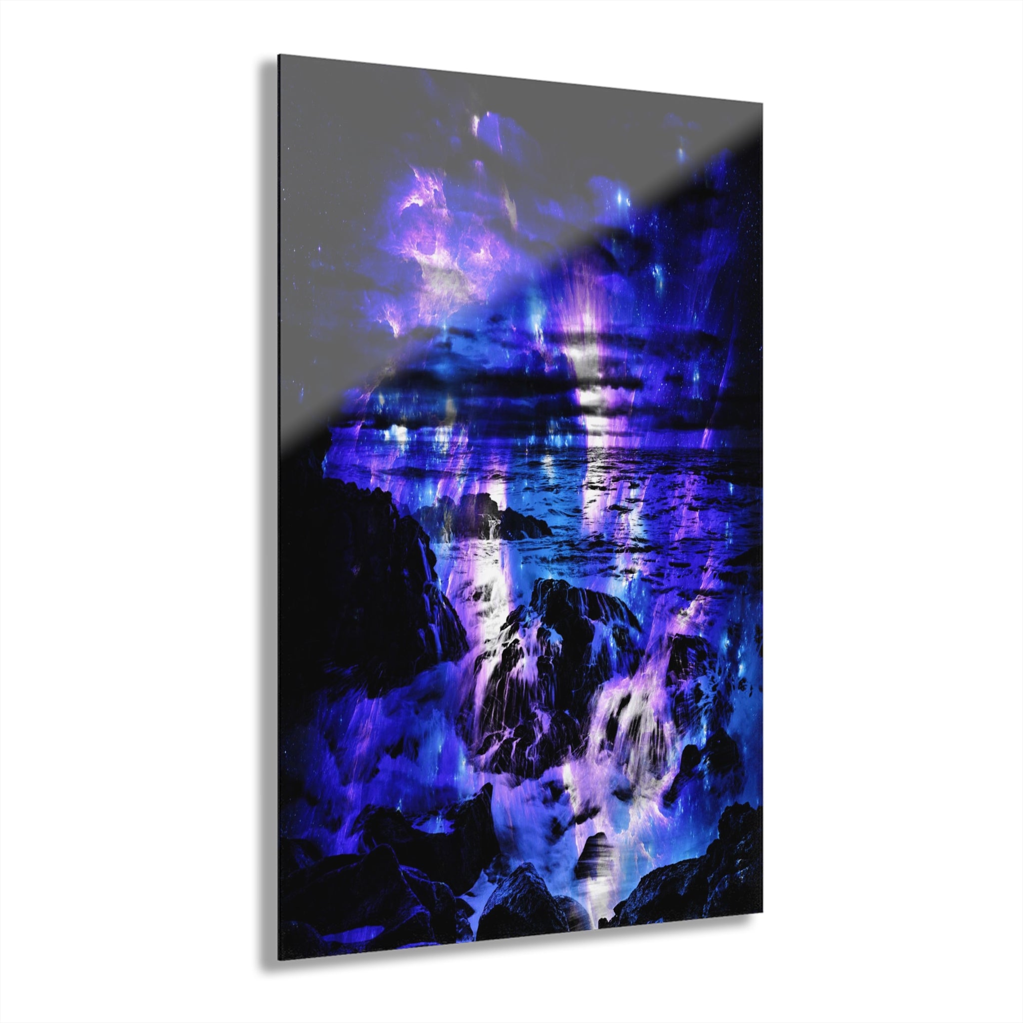 Amethyst Sapphire Cosmic Falls Dreams Acrylic Prints (French Cleat Hanging)