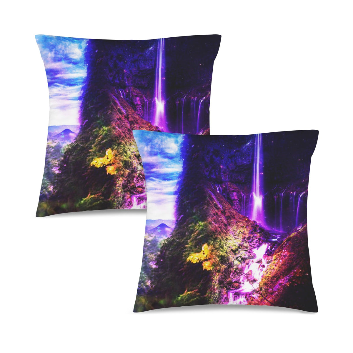 Creation's Heaven Abalone Lake Dreams Custom Pillow Cases 18" x 18" (2-Pack) | Ships from USA