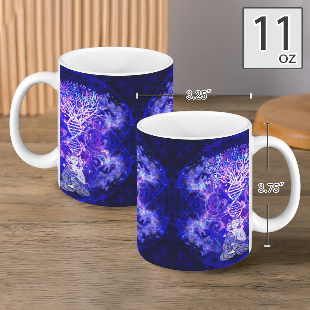 Katerina’s Dragon's Eye Desires Buddha Meditations Custom White Mug(11OZ)(Set of 2) | Ships from USA