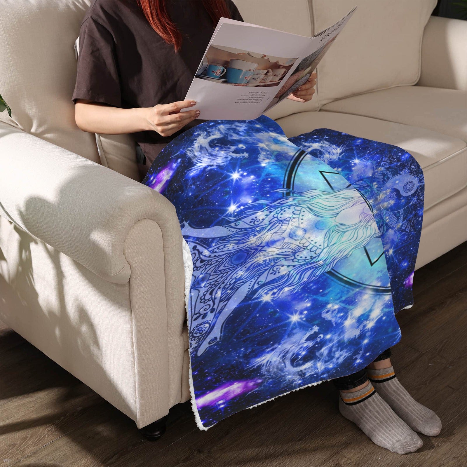 Amen Jin's Katerina's Eros & Psyche Magickal Awakening Meditations Sherpa Fleece Blanket 30" x 40" | Ships from USA