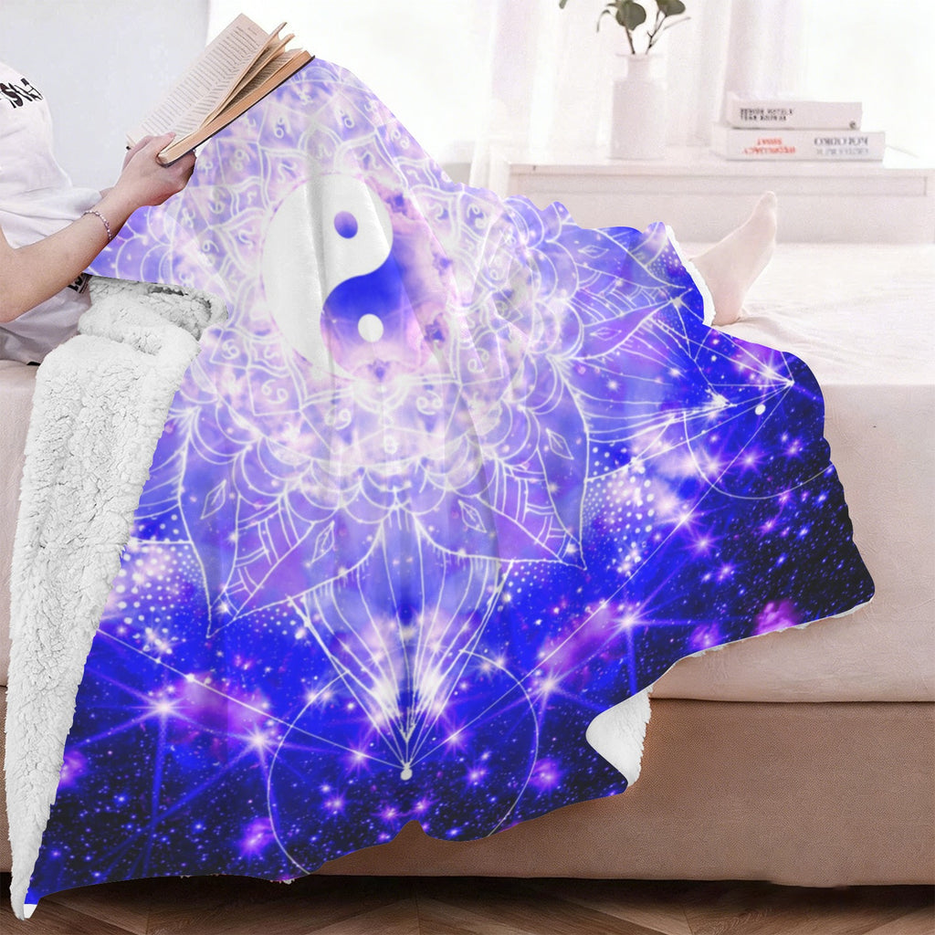 Katerina's Psyche Yin Yang Meditations Sherpa Fleece Blanket 60" x 80" | Ships from USA