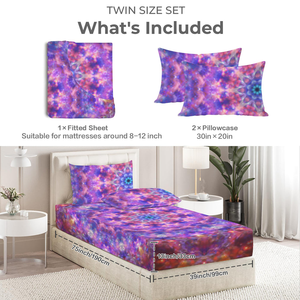 Katerina's Tears Desires Twin Bedding Set (Fitted Sheet + Pillowcases) | Ships from USA