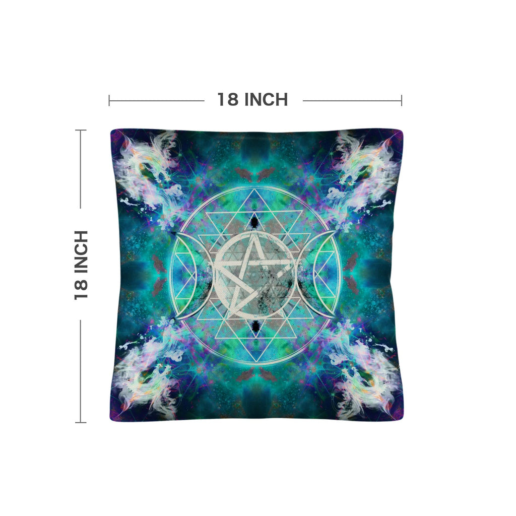 Katerina's Now & Forever Triple Goddess Meditations Linen Throw Pillow 18" x 18" ( 1 Piece ) | Ships from USA