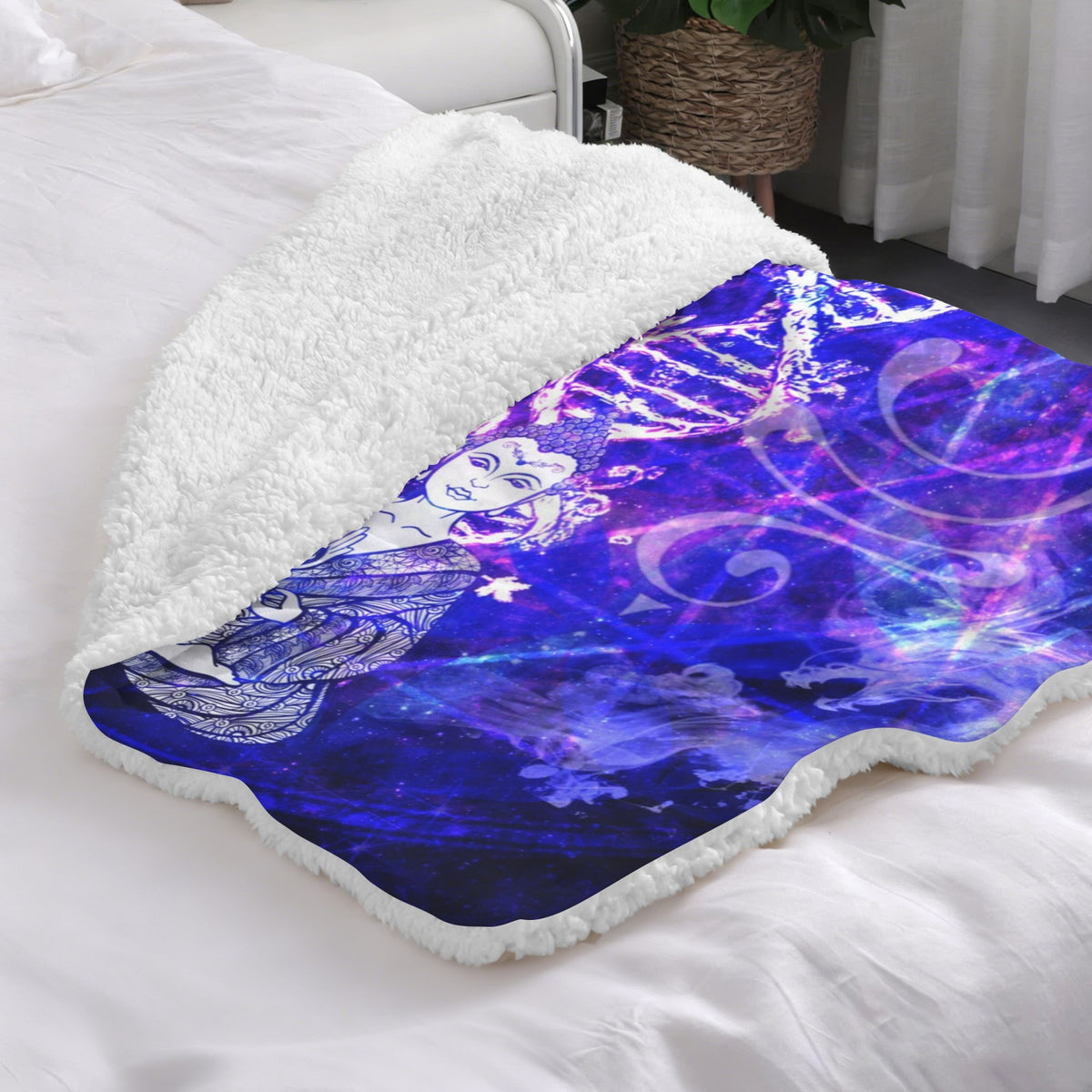 Katerina’s Dragon’s Eye Desires Buddha Meditations Sherpa Fleece Blanket 30" x 40" | Ships from USA